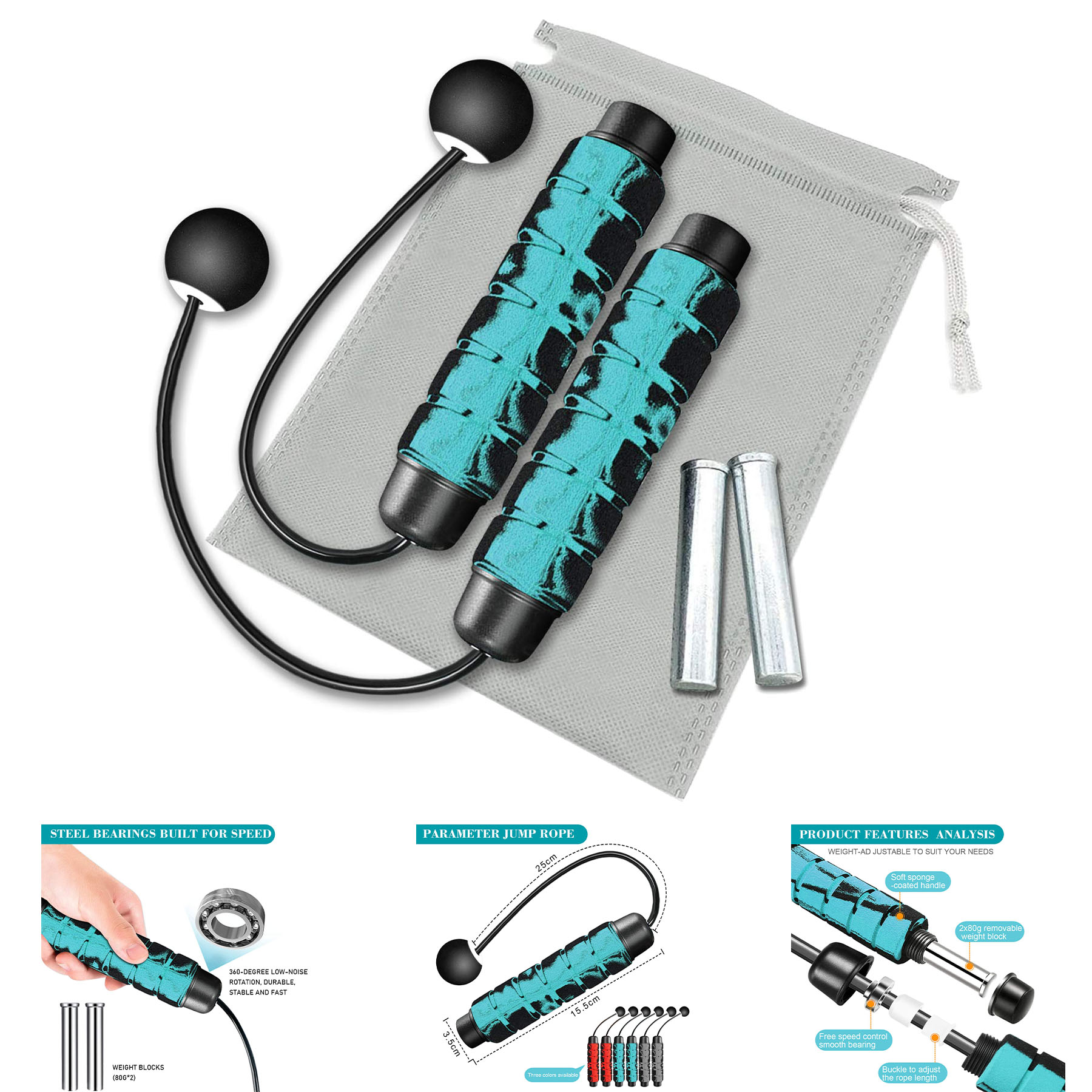 Weighted Cordless Jump Rope 2
