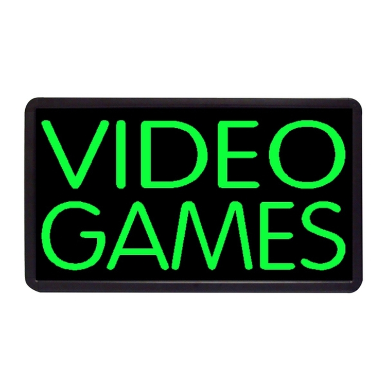 Video Games 13" x 24" Simulated Neon Sign