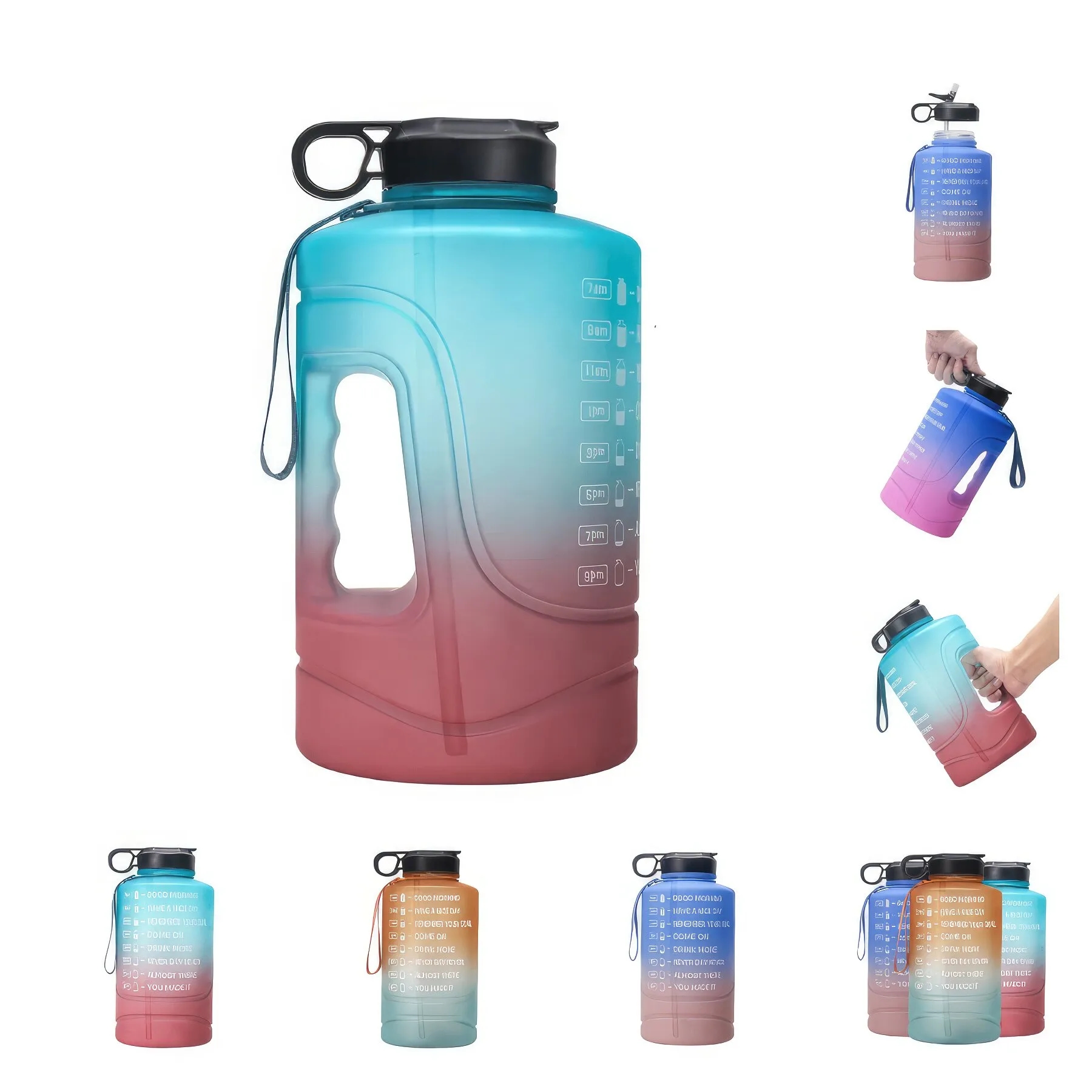 Custom 1 Gallon Water Bottle With Time Marker 2