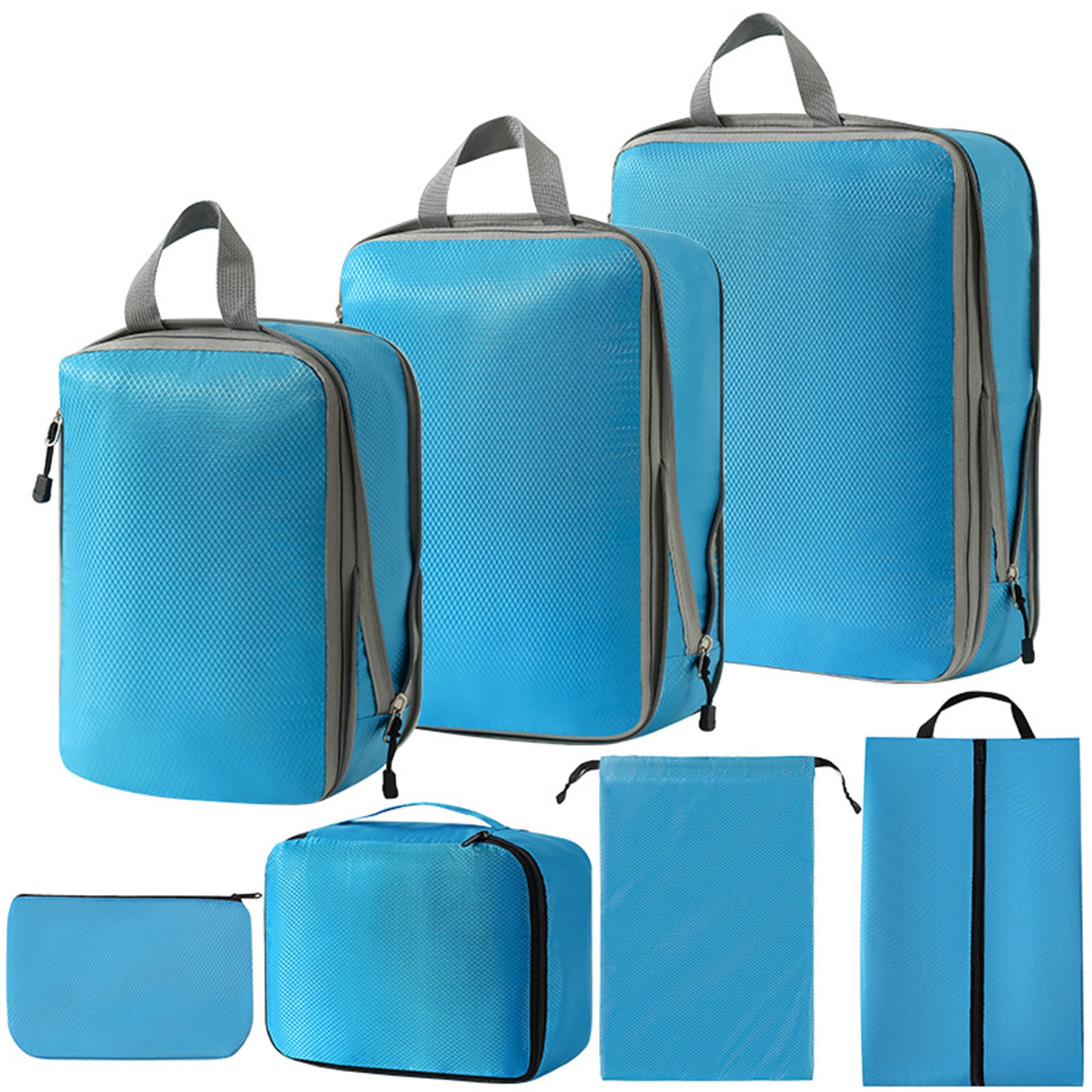 7 Set Travel Compression Packing Cubes Bags 4