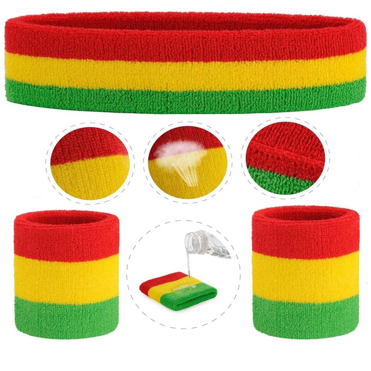 Sports Headband Wristband Set 6