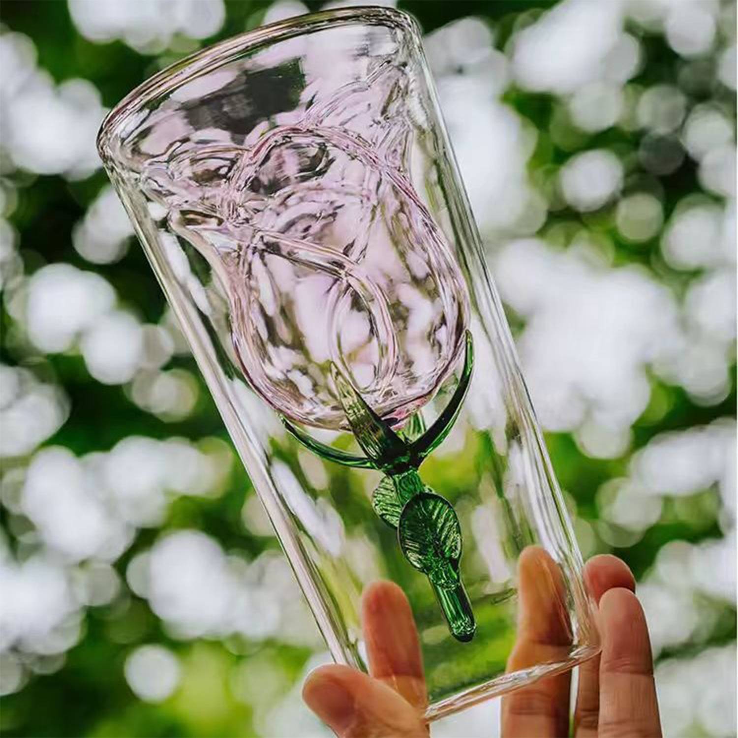 7 oz High Borosilicate Rose Glass 7