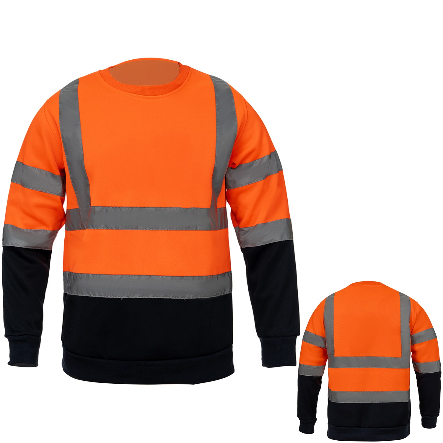 Class 3 Color Block 2" Double Band Reflective Tape Safety Sweatshirt 5