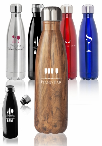 17 oz Stainless Steel Levian Cola Shaped Bottle 2