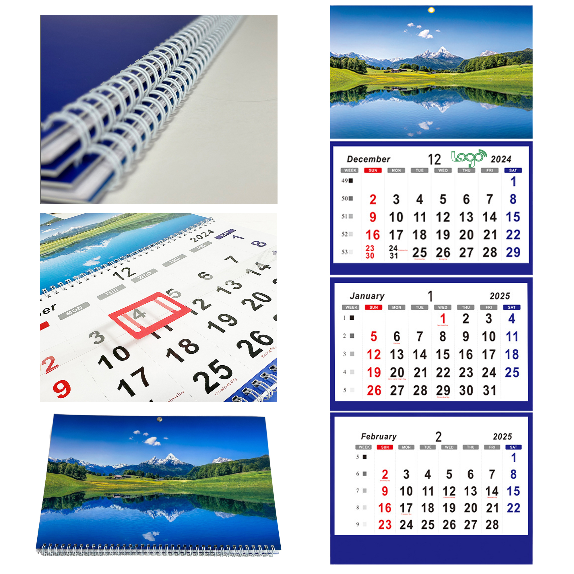 Four-Panel Customizable Wall Calendar 2