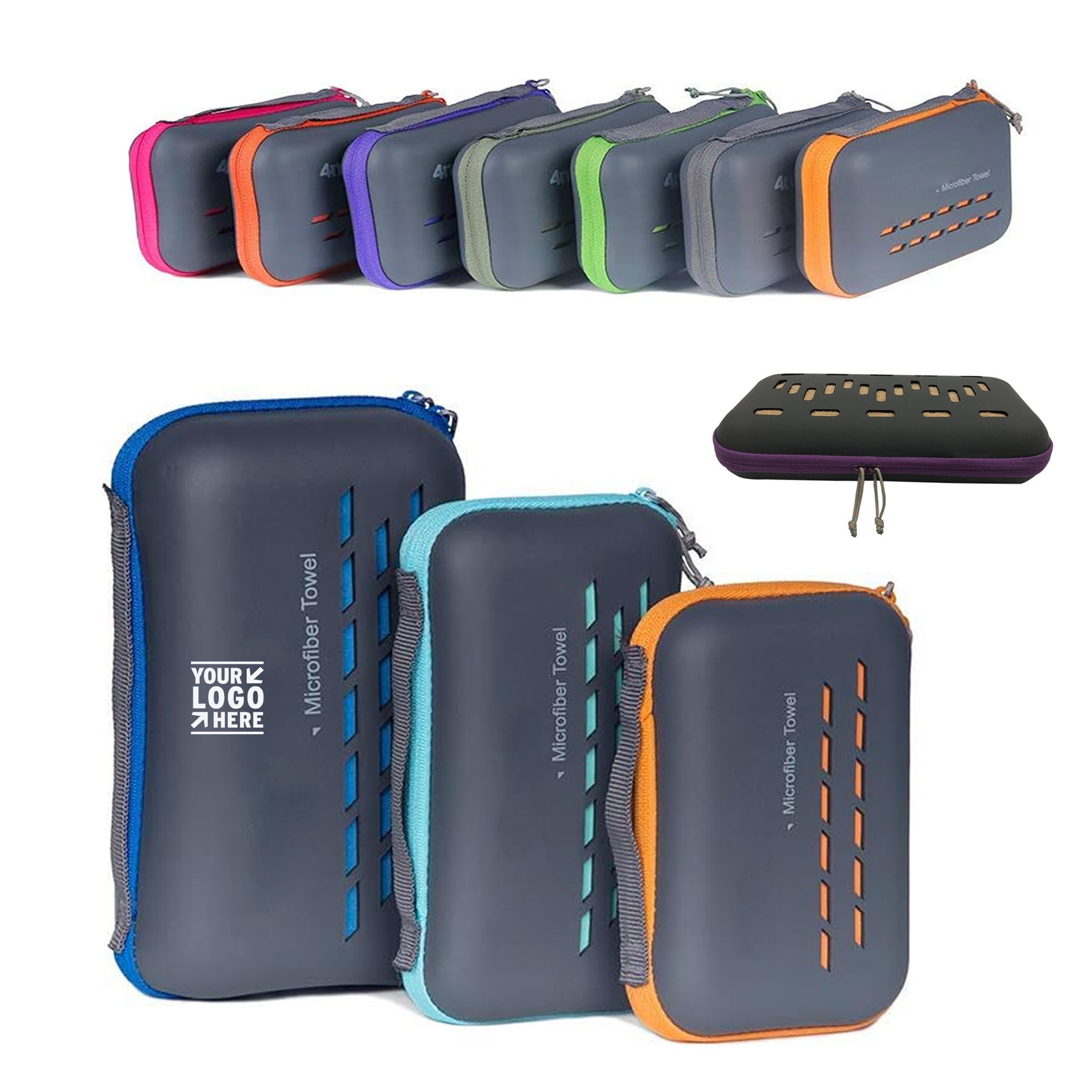 Travel Quick Dry Ultra Soft Microfiber Compact Towel for Hiking Yoga Portable Beach Sports Case 3