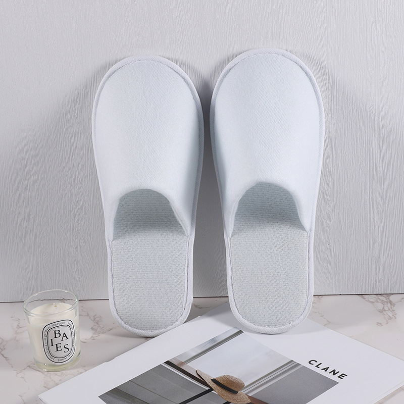 Non-slip Washable Disposable Indoor Personalized White Customised Waffle Weave Slippers 1