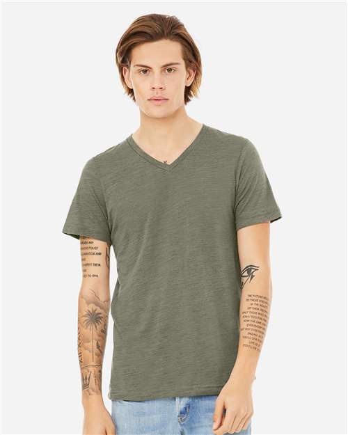 Unisex Textured Jersey V-Neck Tee - 3655 6