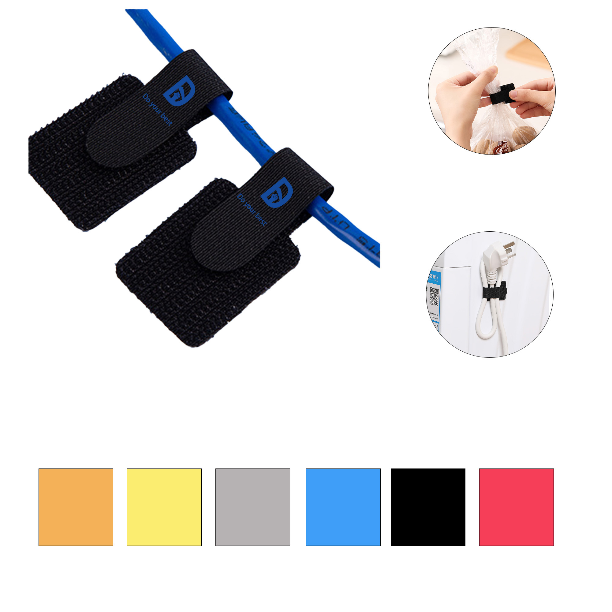 hook and loop-Adhesive Blend Cable Ties 2