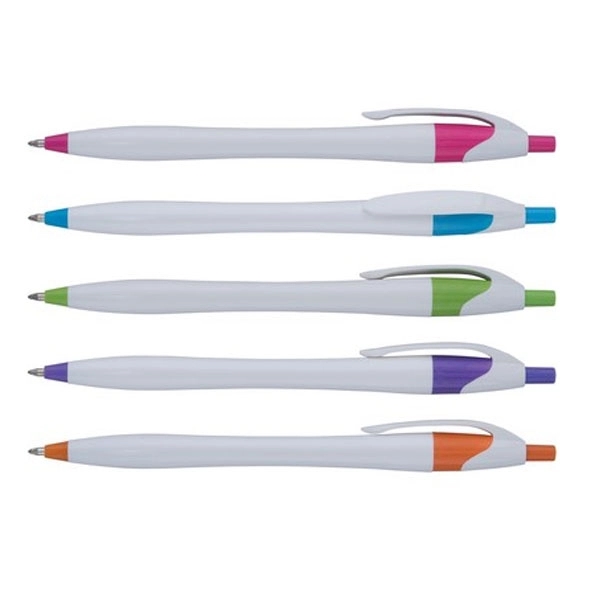 Dart White Barrel Clicker Pen 2