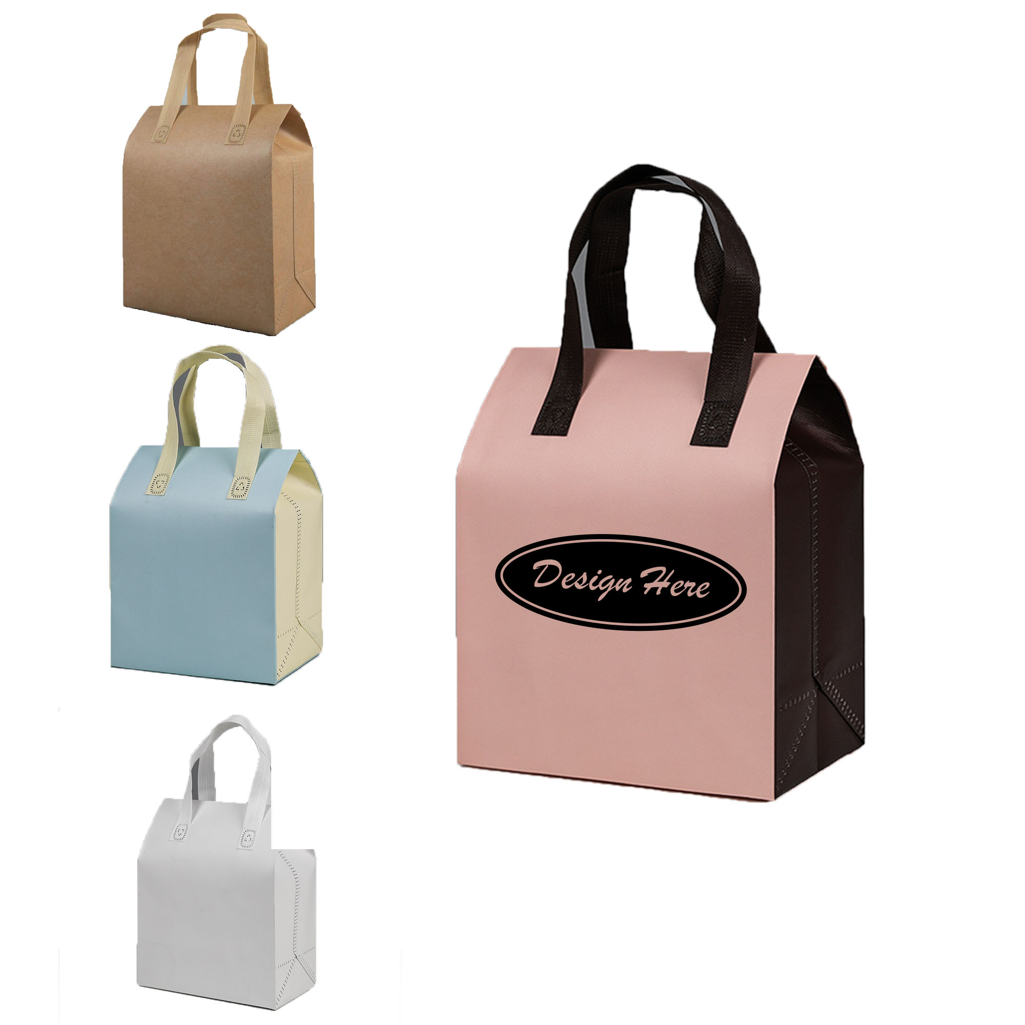 Sustainable Kraft Paper Takeout Cooler Bag with Insulation 4