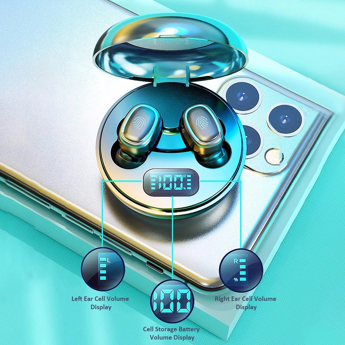 Wireless Earbuds Bluetooth Headphones With Charging Case 5