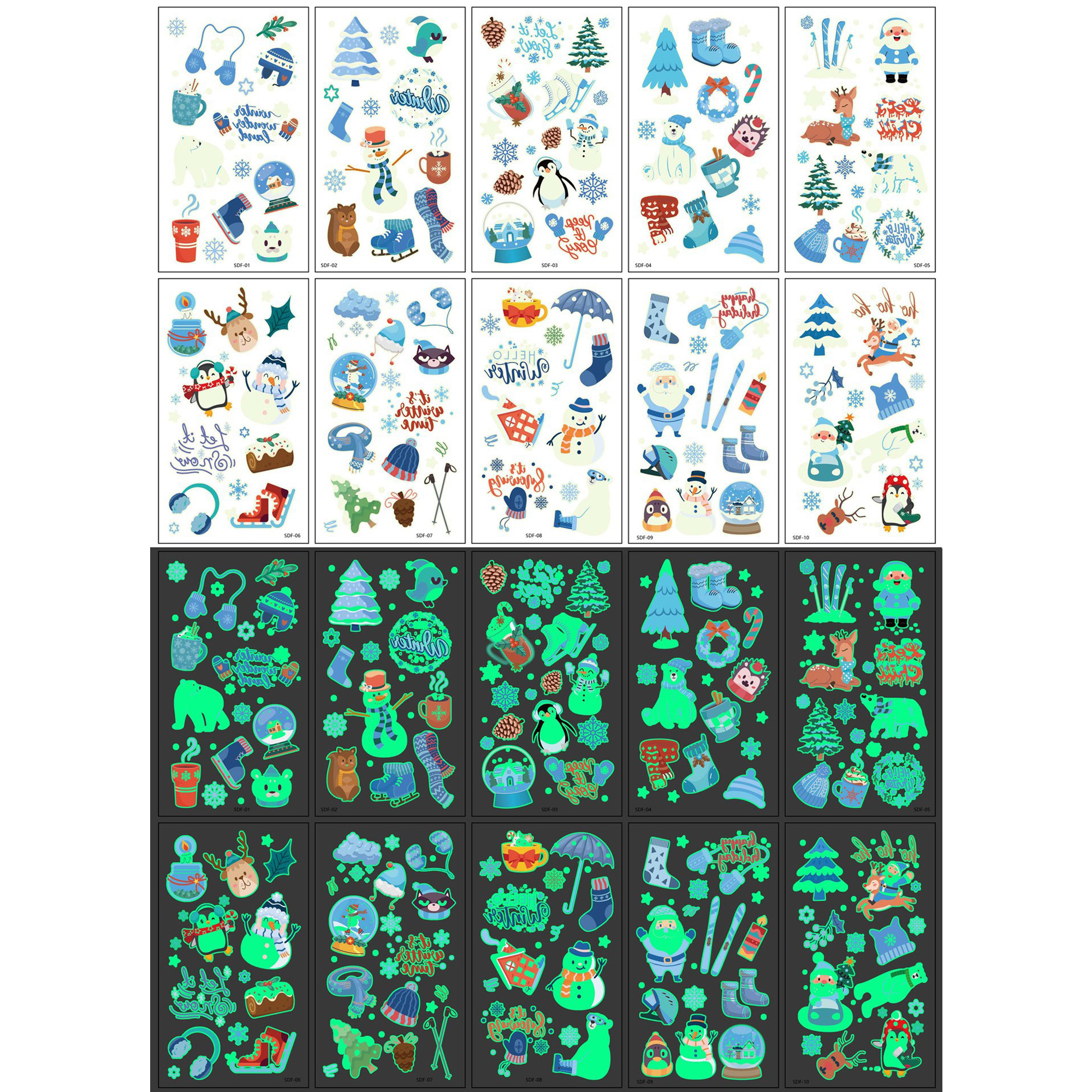 Christmas Glow Temporary Tattoo Stickers 5