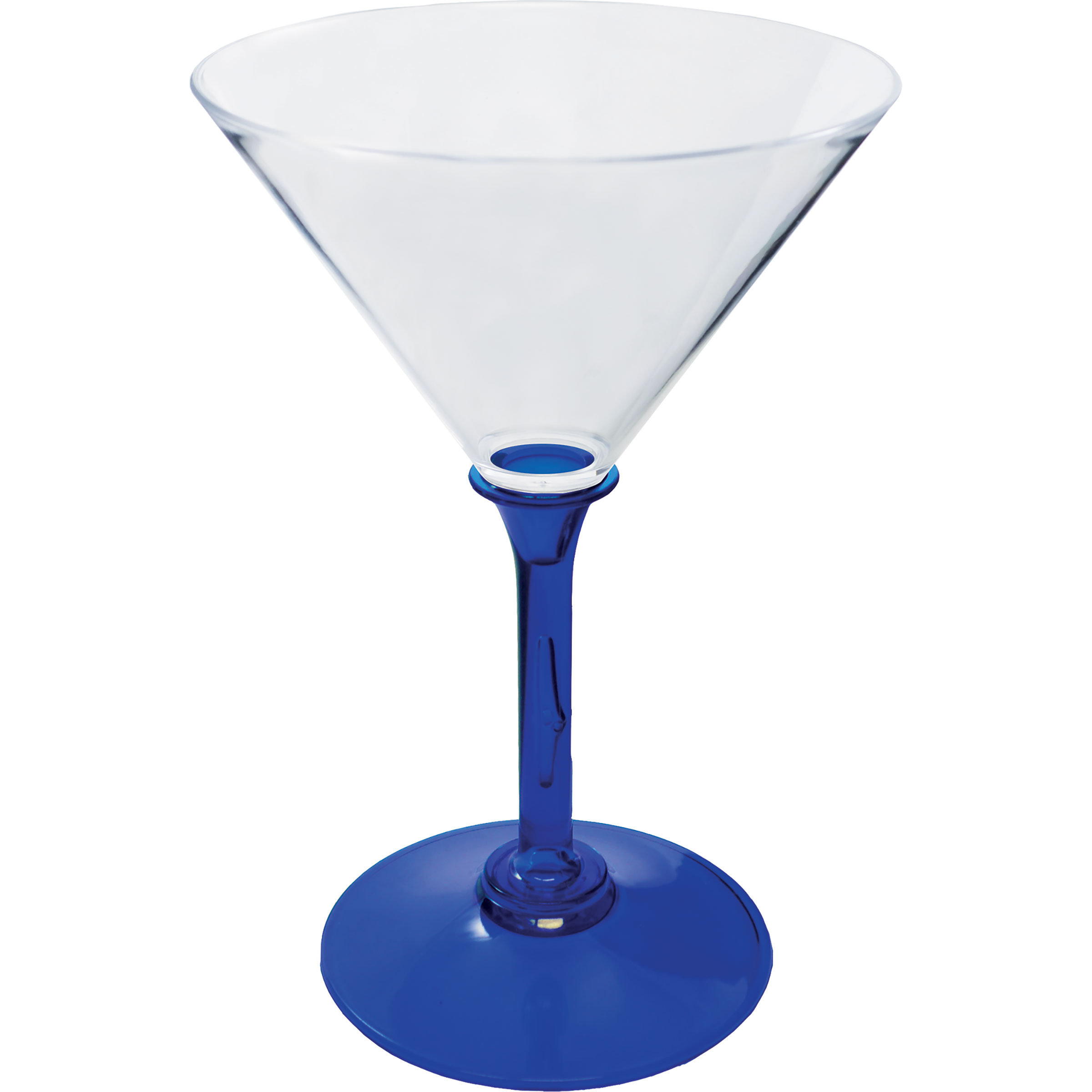 7oz Standard Stem Plastic Martini Glass with Your Choice of Stem Color