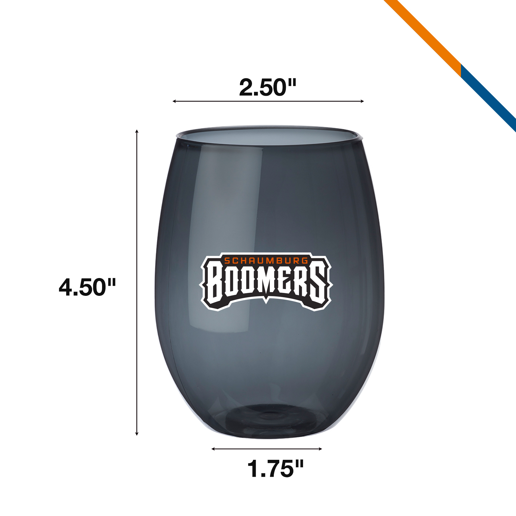 Thad Recycled Plastic Stemless Wineglass - 16 OZ. 3