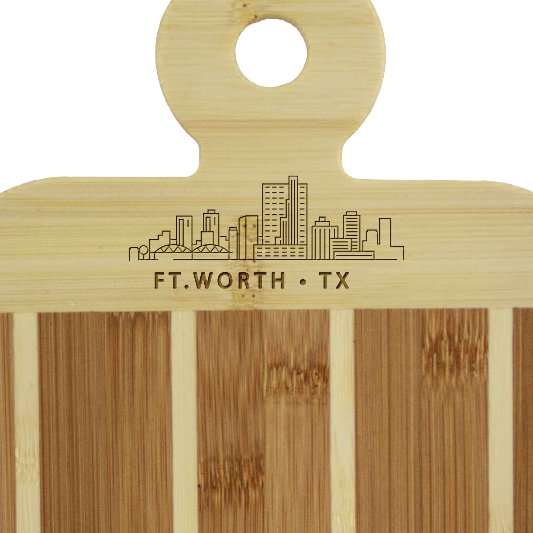 Striped Paddle City Skyline Board - Fort Worth 3