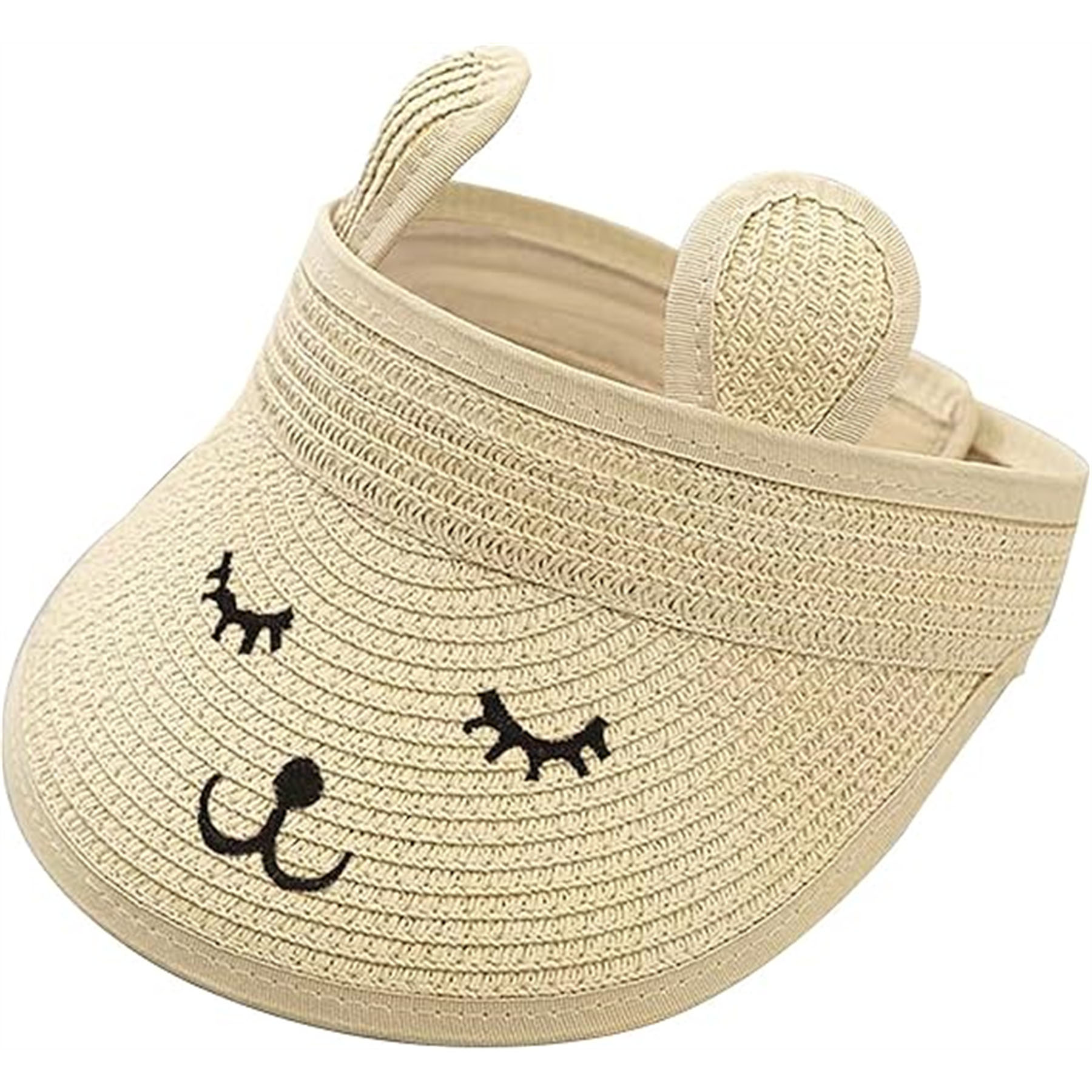 Toddler Wide Brim Cute Bunny Straw Hat 2