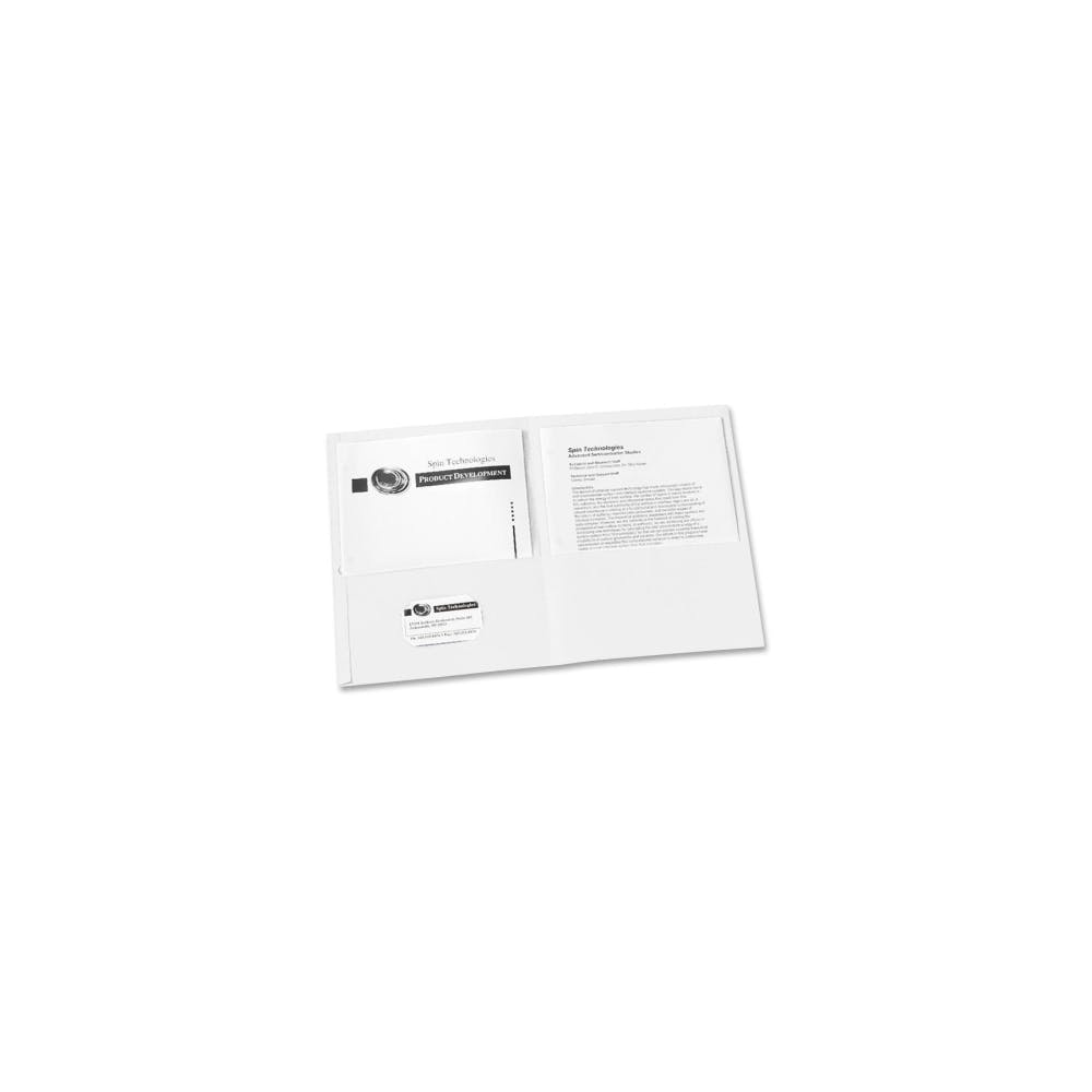 Embossed Two-Pocket Folders - White 8.5" x 11"