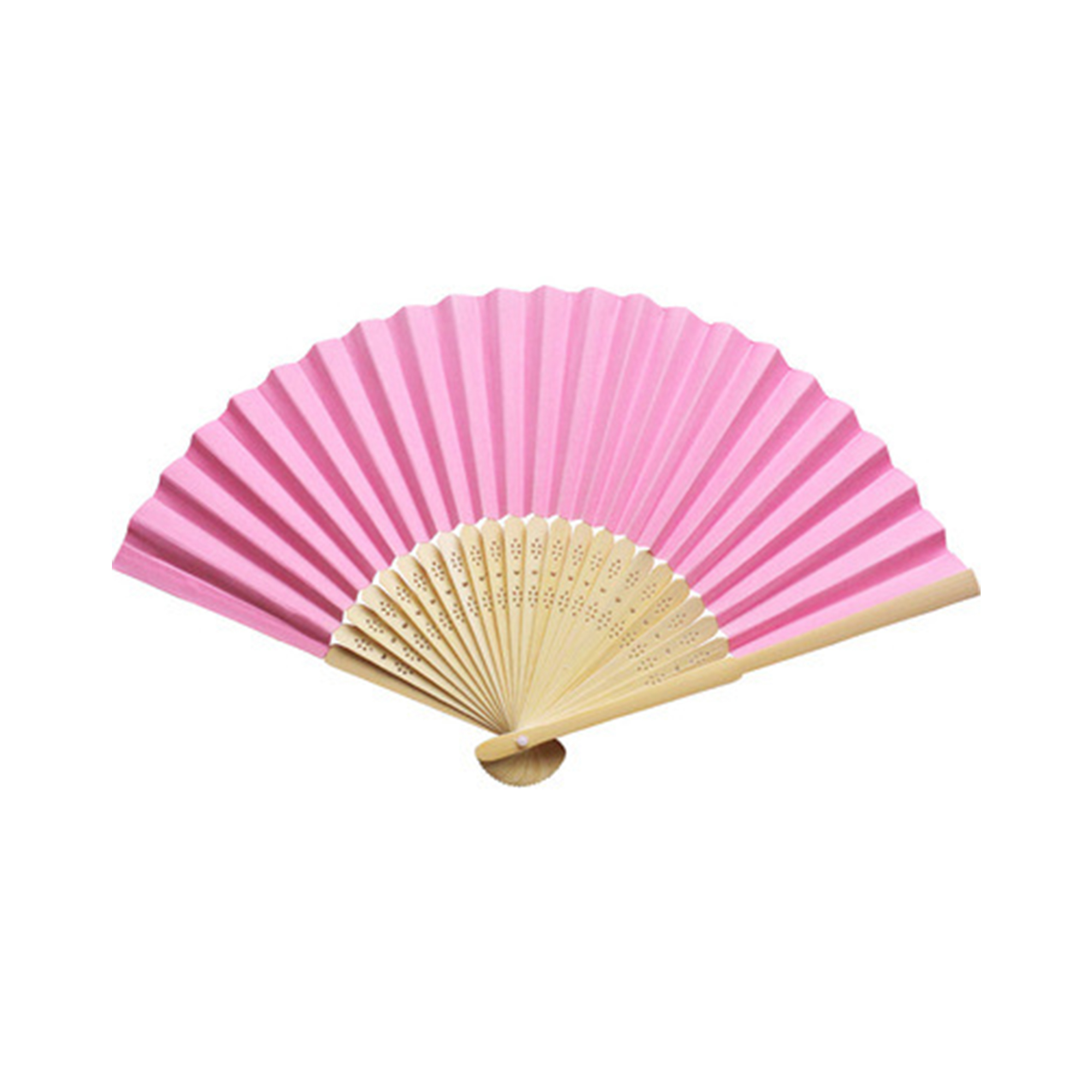 Bamboo Silk Folding Hand Fan 15" x 8" Full Color Surface 18