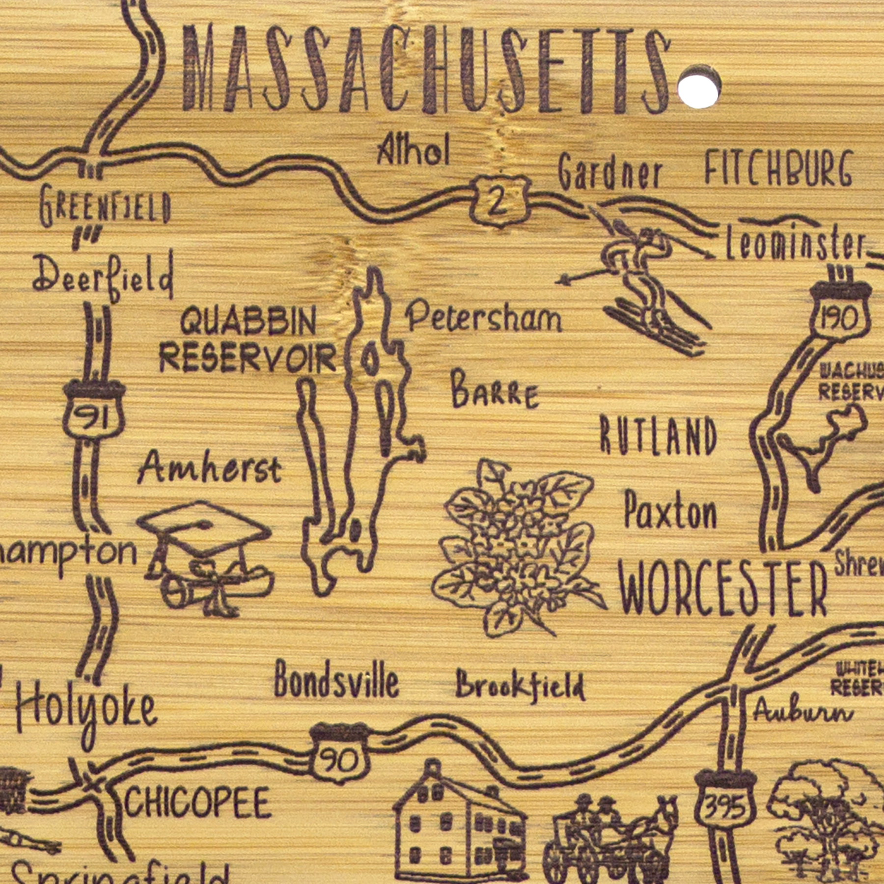 Destination Massachusetts Cutting & Serving Board 10