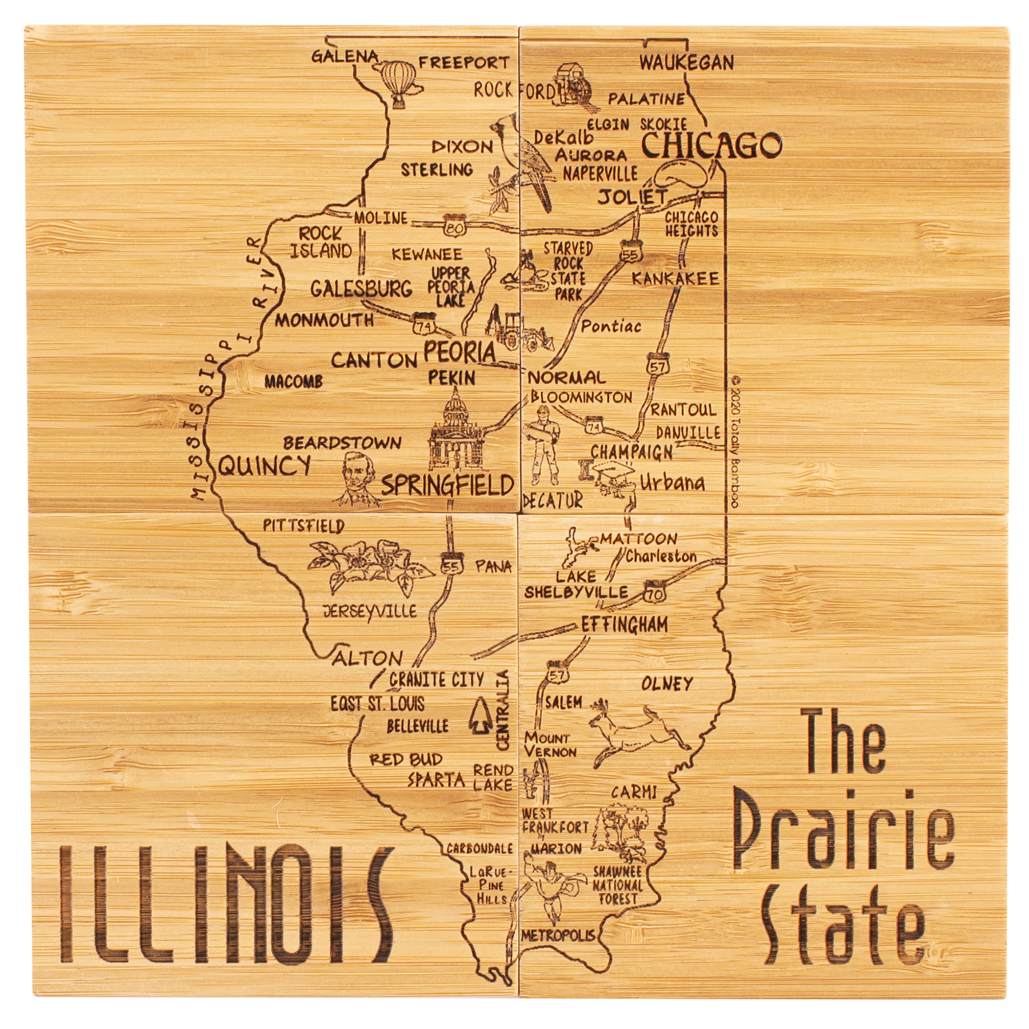 Illinois Puzzle Coaster Set 4