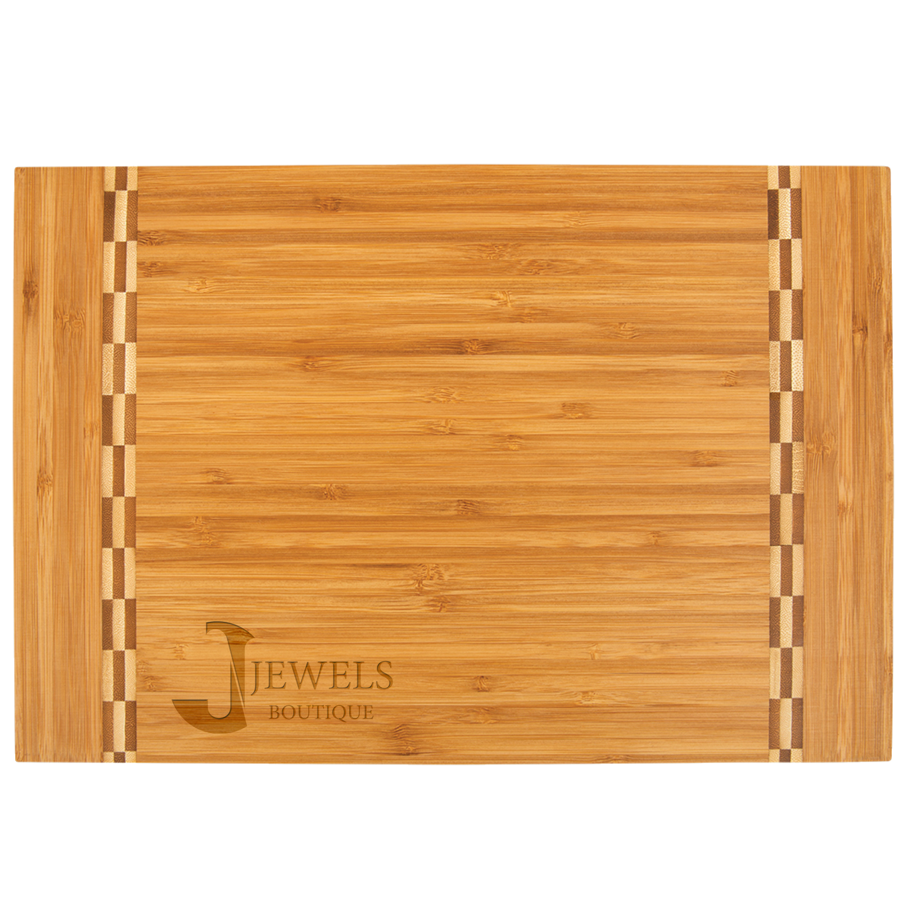 15" x 10" Bamboo Cutting Board w/ Butcher Block Inlay