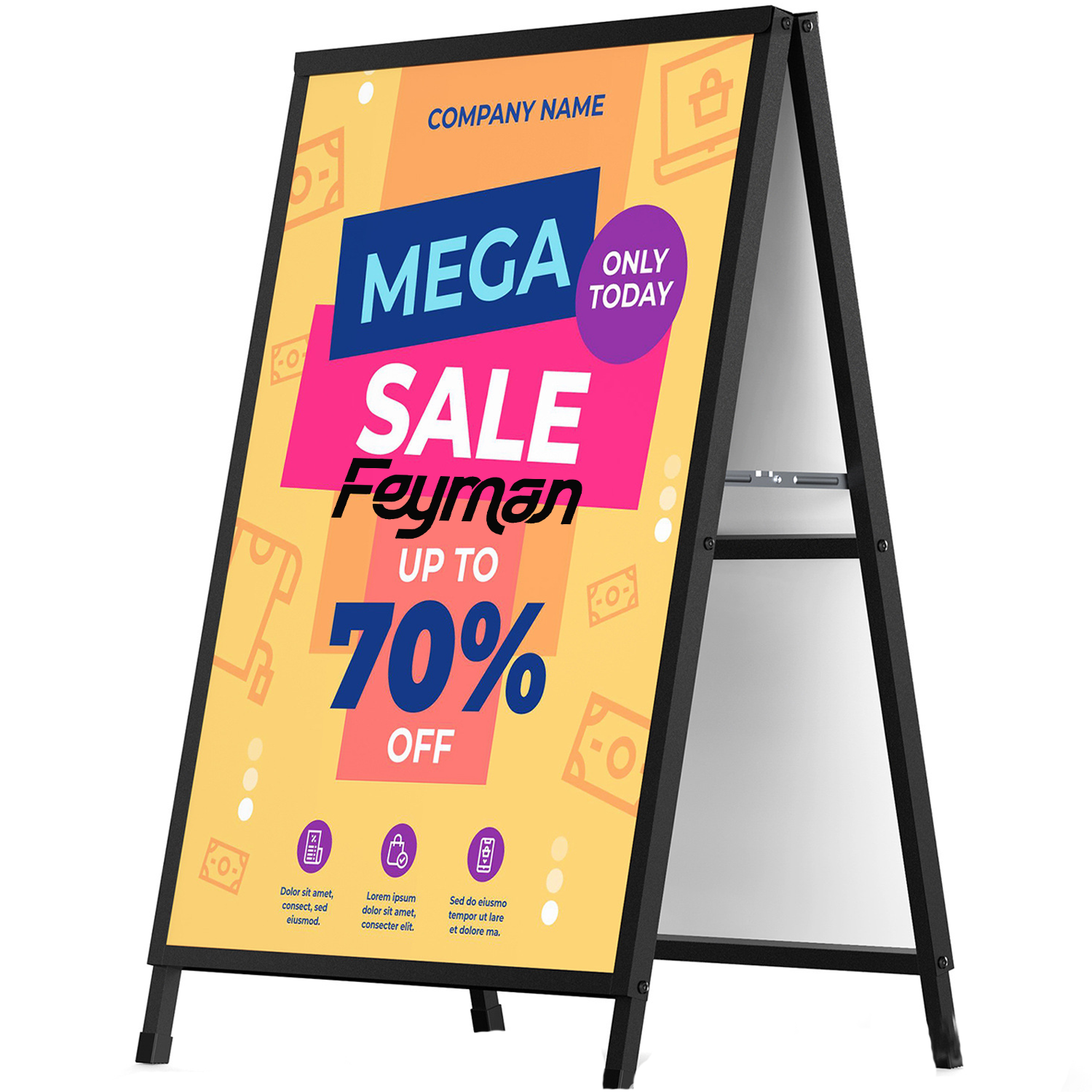 A Frame Standing Metal Sidewalk Sandwich Board 7
