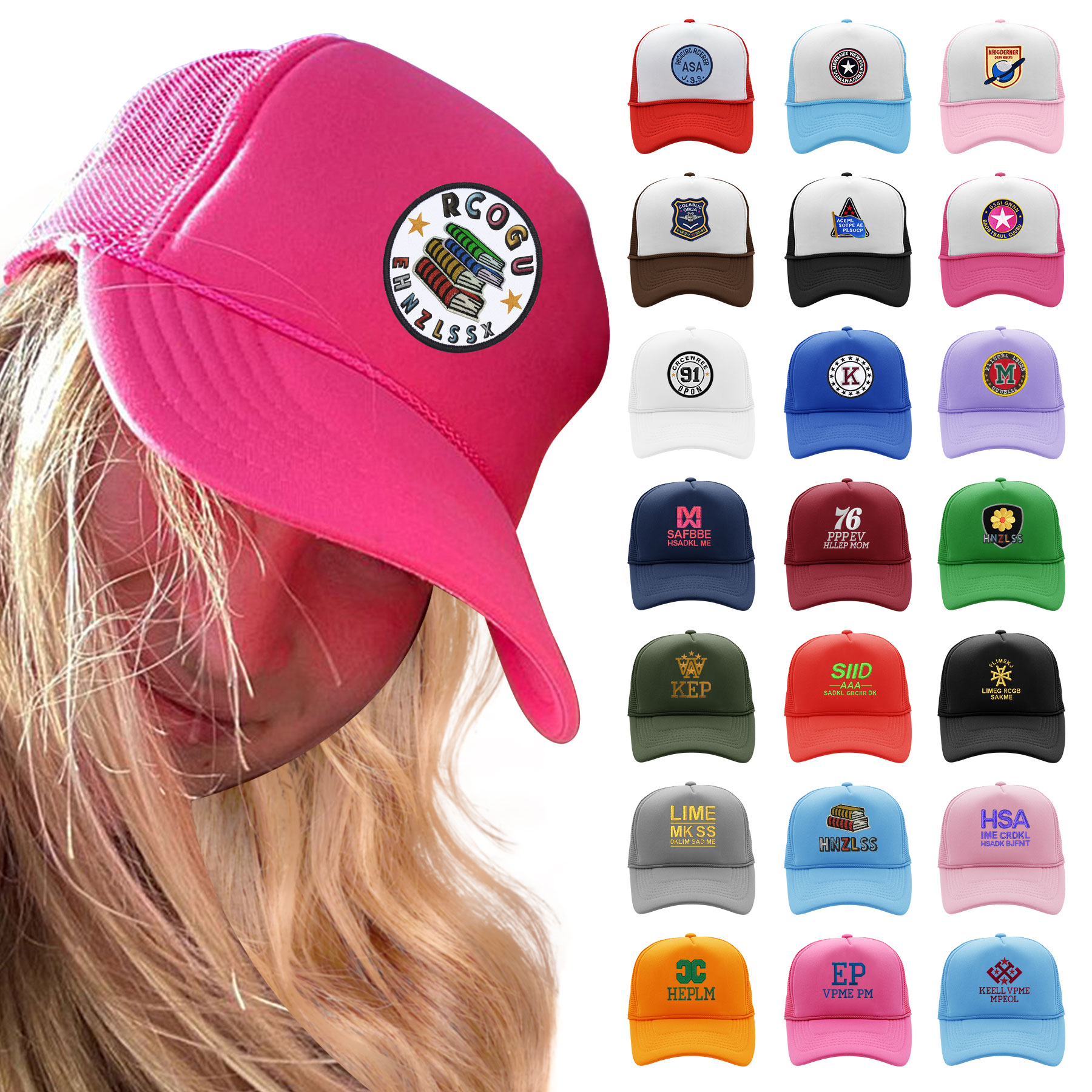 Full Color Embroidered Trucker Hat 8