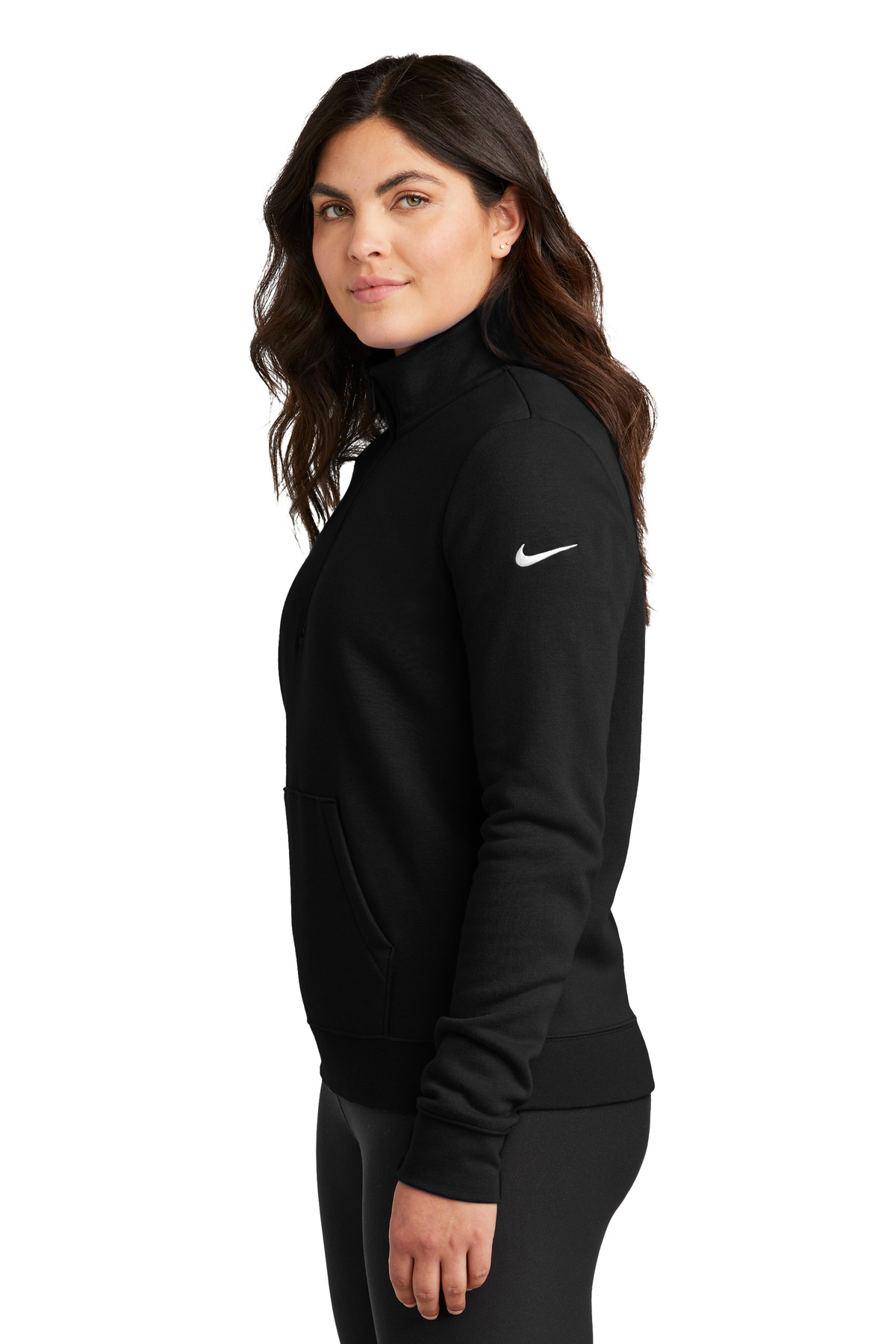 Nike Women's Club Fleece Sleeve Swoosh 1/2-Zip NKDX6720 3