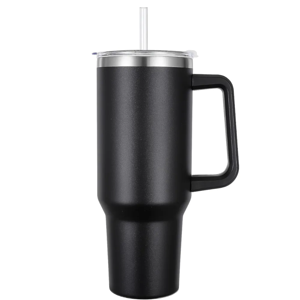40oz. Insulated Tumbler with Handle and Straw 1