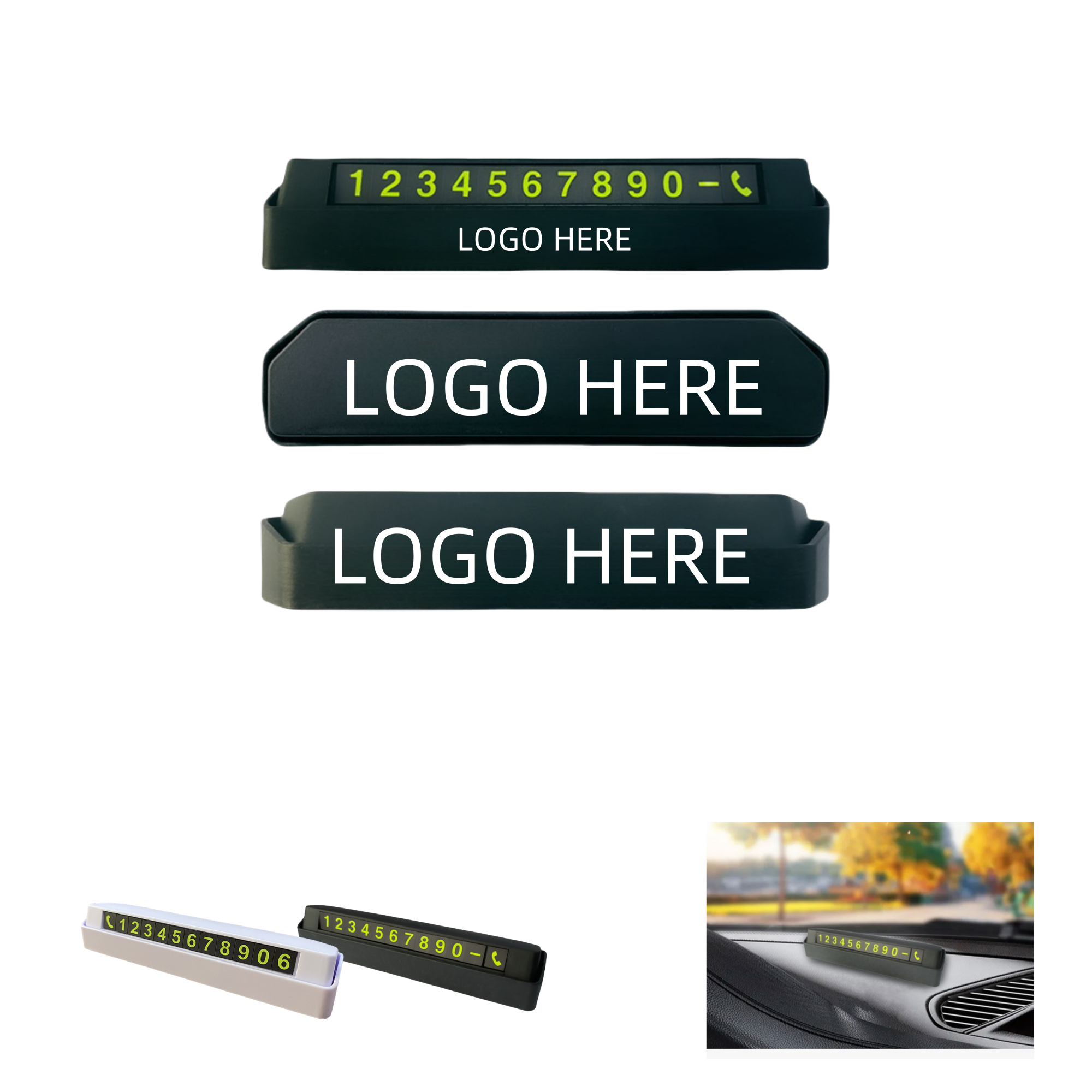 Heat-Resistant Hideable Parking Phone Number Plate For Move The Car 2