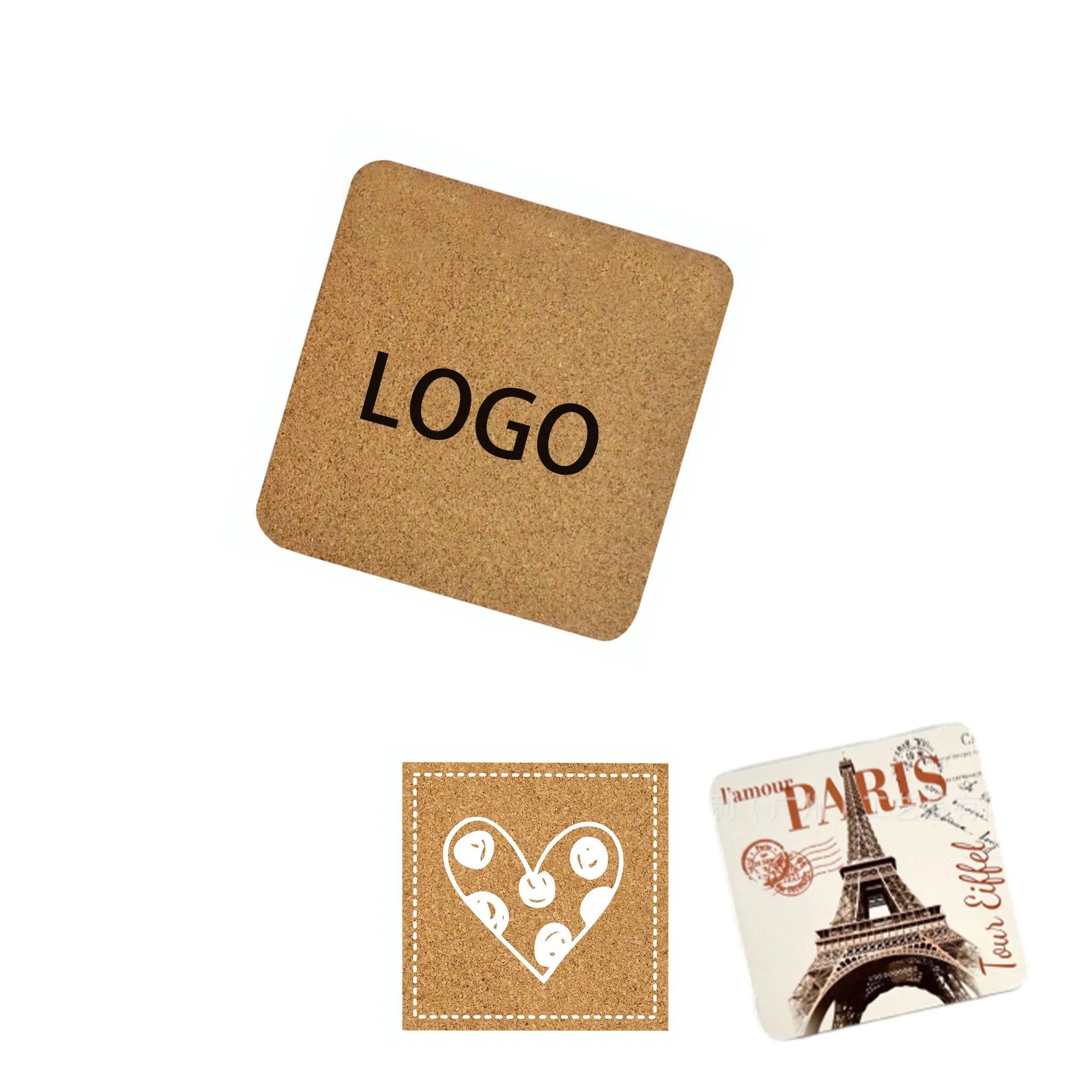 L4xW4xH0.12 In Square Insulated Cork Coaster 1
