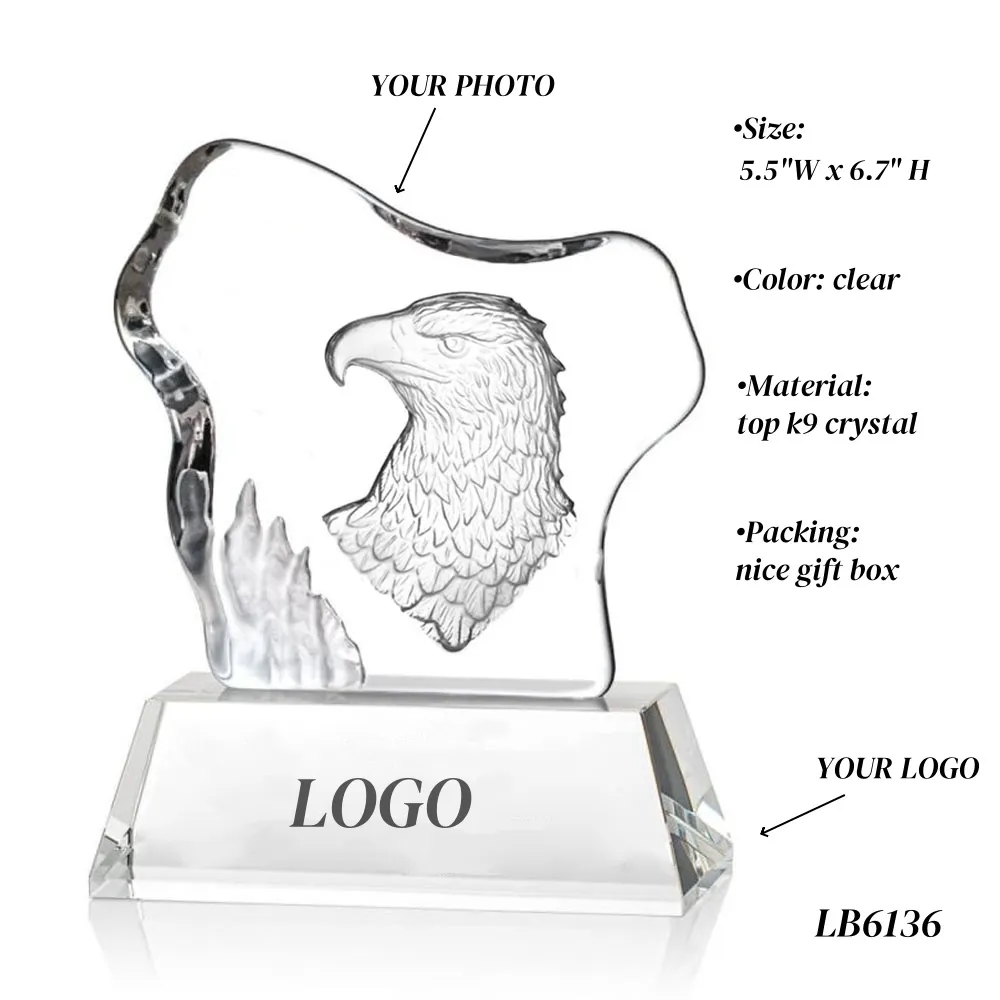 Crystal Eagle Award Supplier Glass Throphy Factory 5