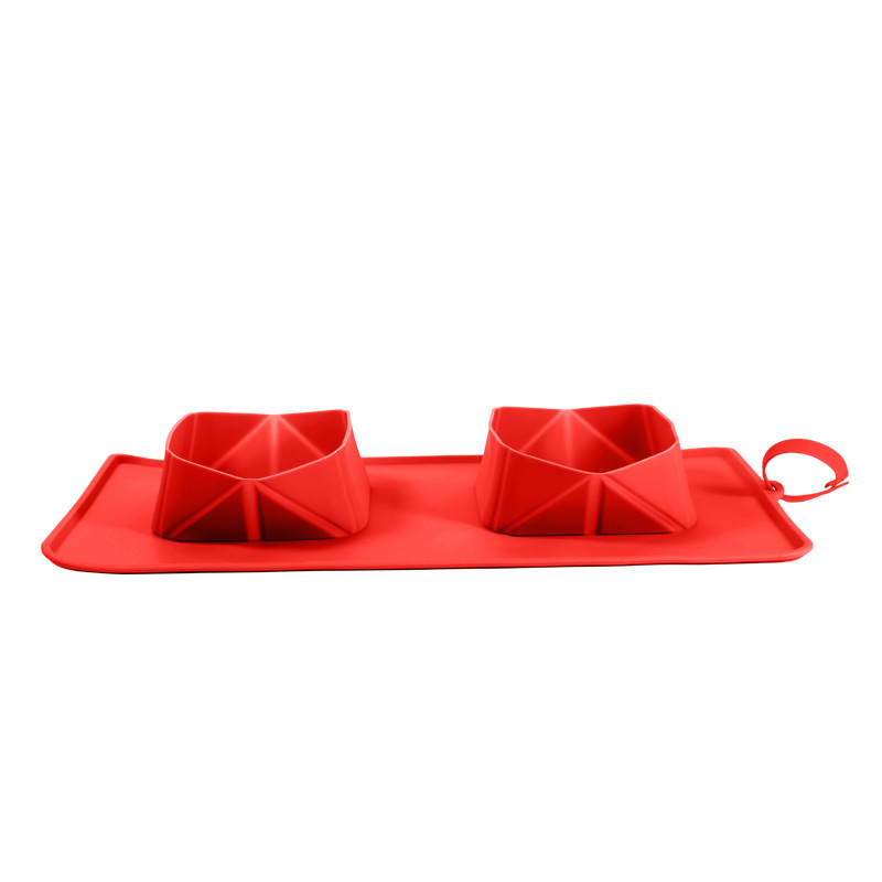 Silicone Folding Pet Dual Bowls 8