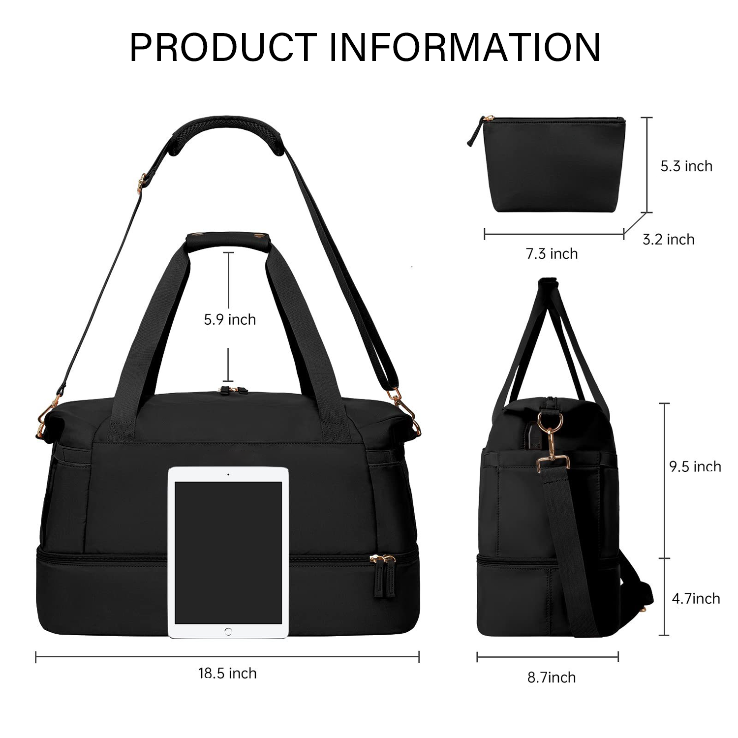 Gym Bag with USB Charging Port for Women 2