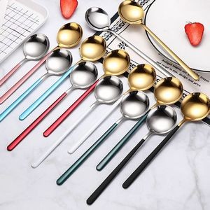 7.67 Inch Dual Color Golden Spoon With Round Head 18