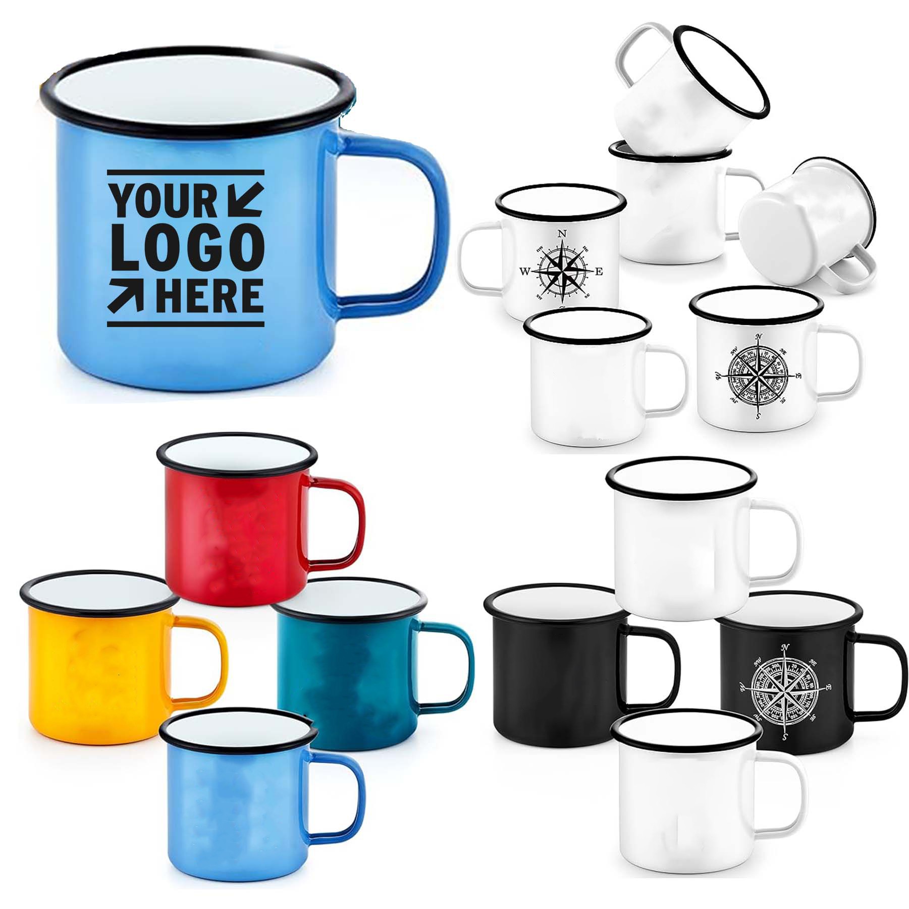 16OZ Portable Enamel Camping Hiking Mug Outdoor Coffee Milk Beer Tea Cup Ideal Christmas Gift 2