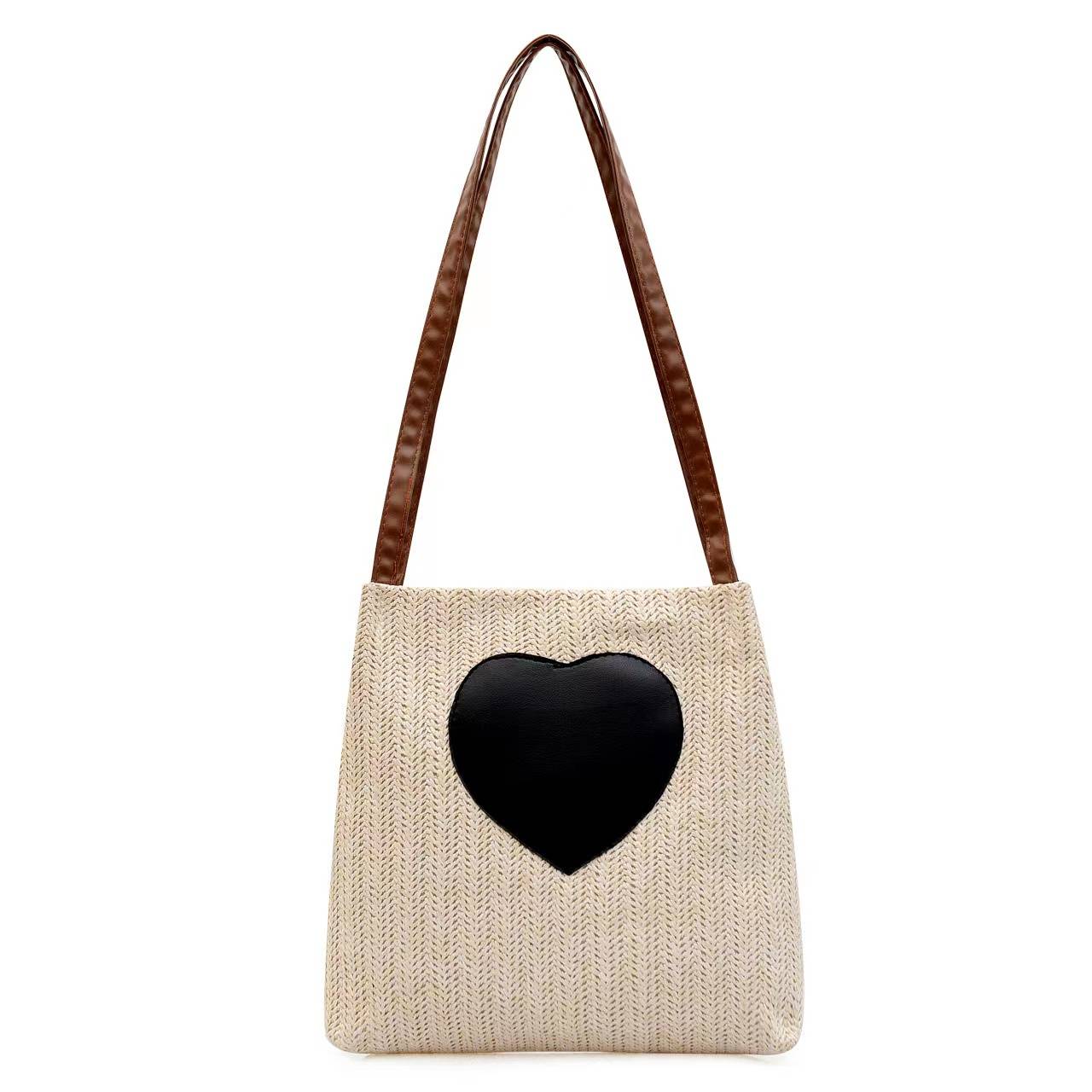 Straw Woven Beach Tote Bag, custom tote bag with logo imprint 5