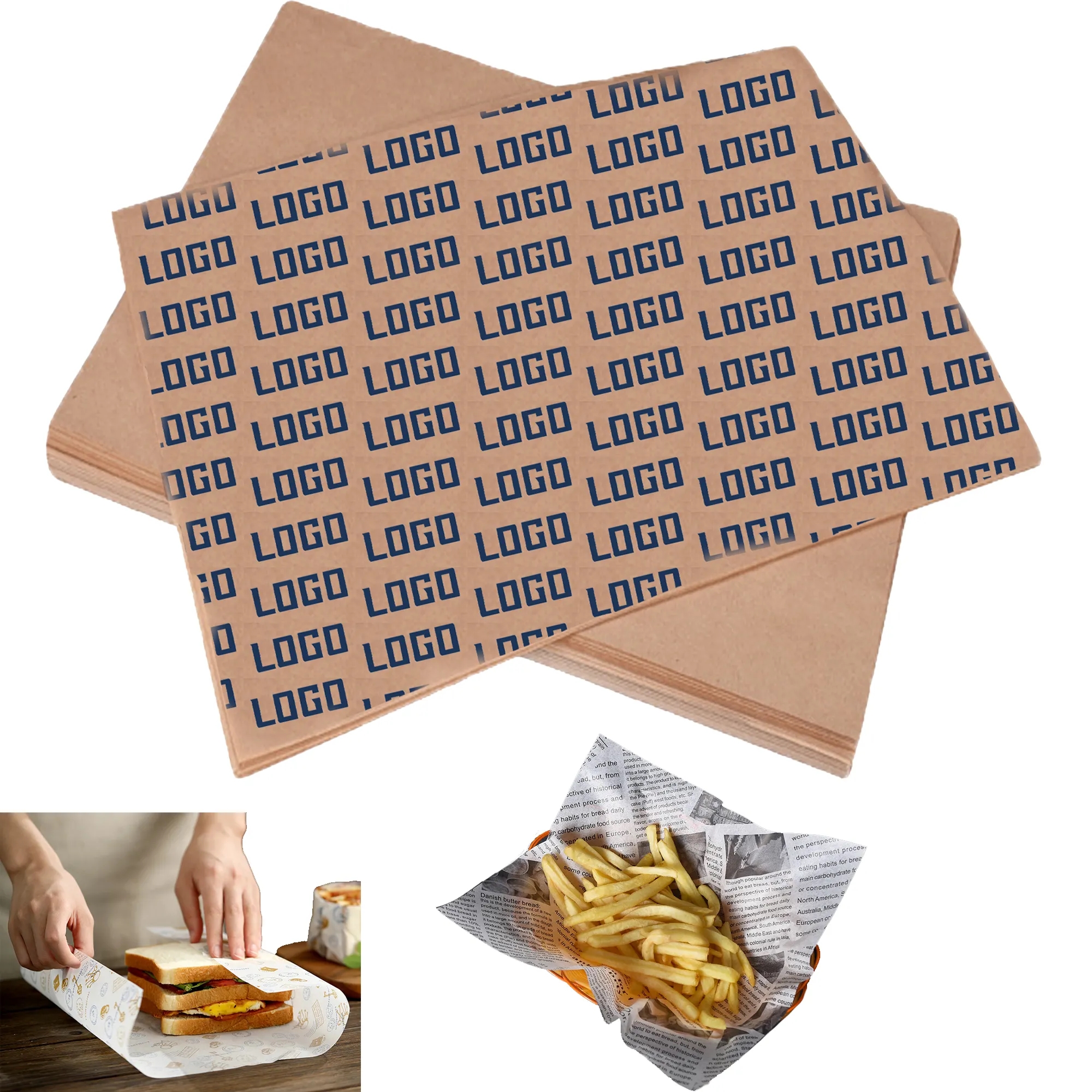 Oil Proof Food Burger Paper MOQ1000pcs