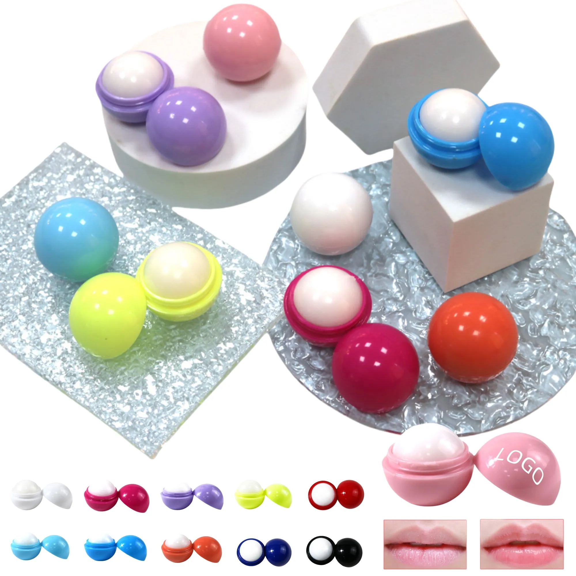Creative Fruit Scented Round Ball Lip Balm 9