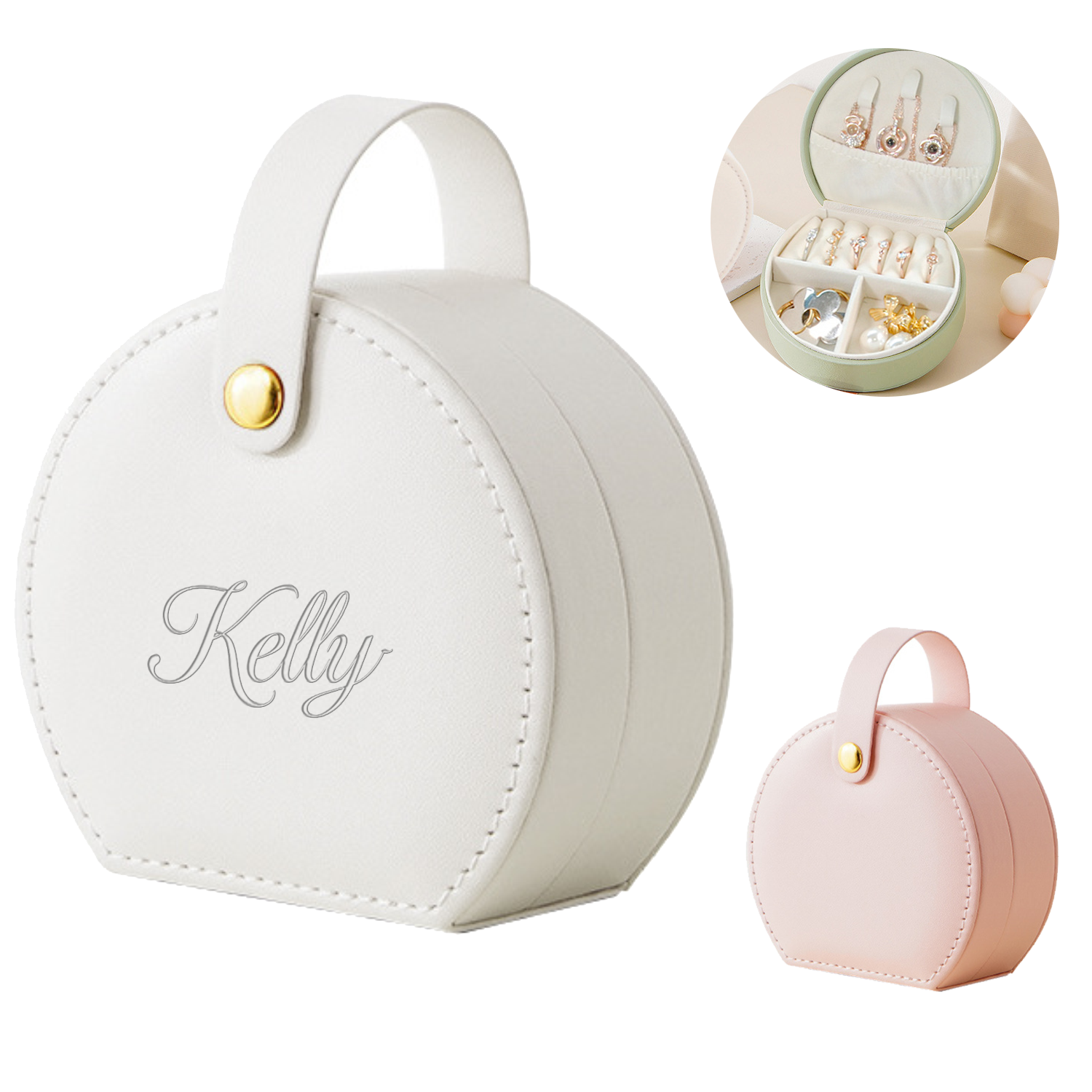 PU Leather Handheld Jewelry Storage Case 1