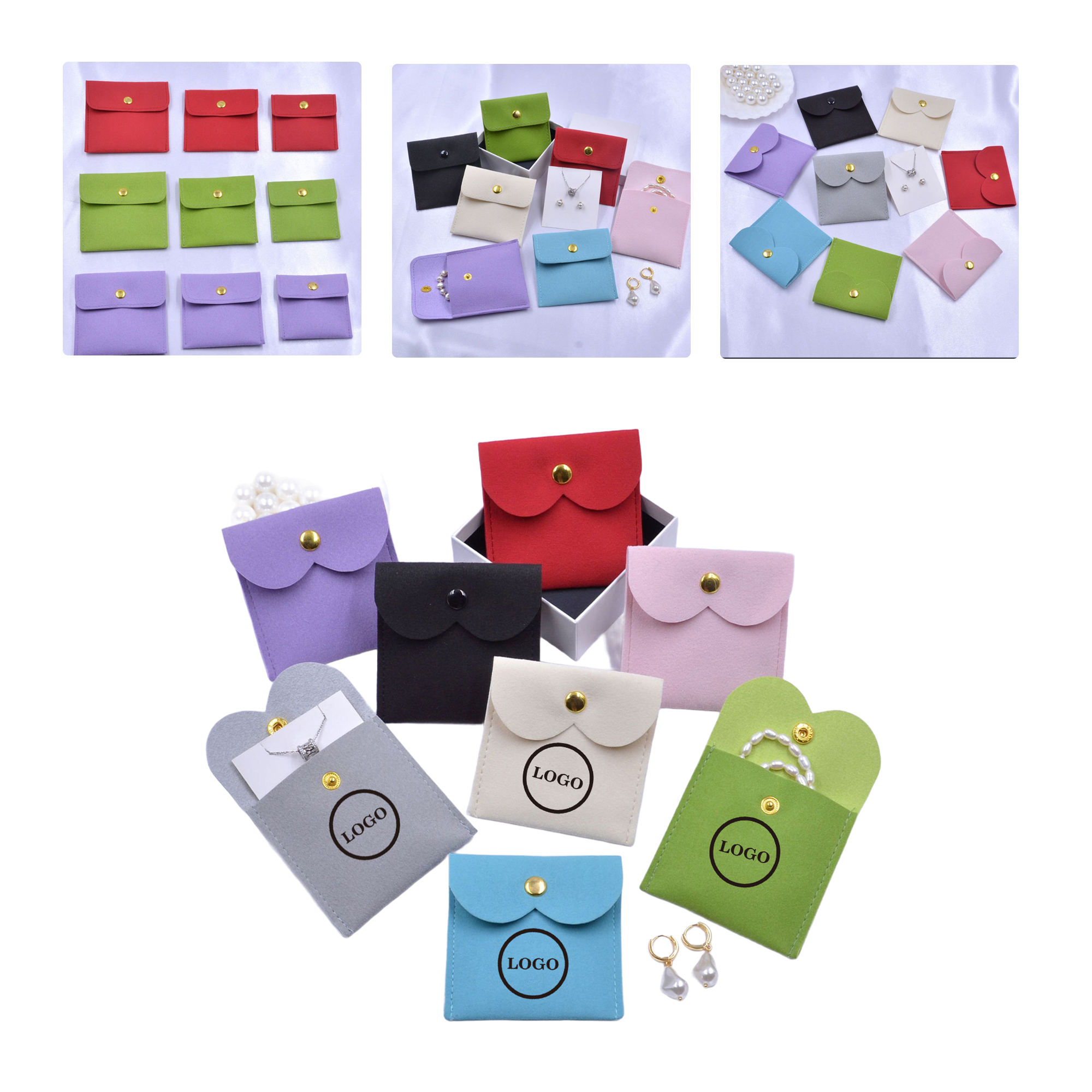 MOQ50 Custom Heart Shape Jewelry Pouch 2