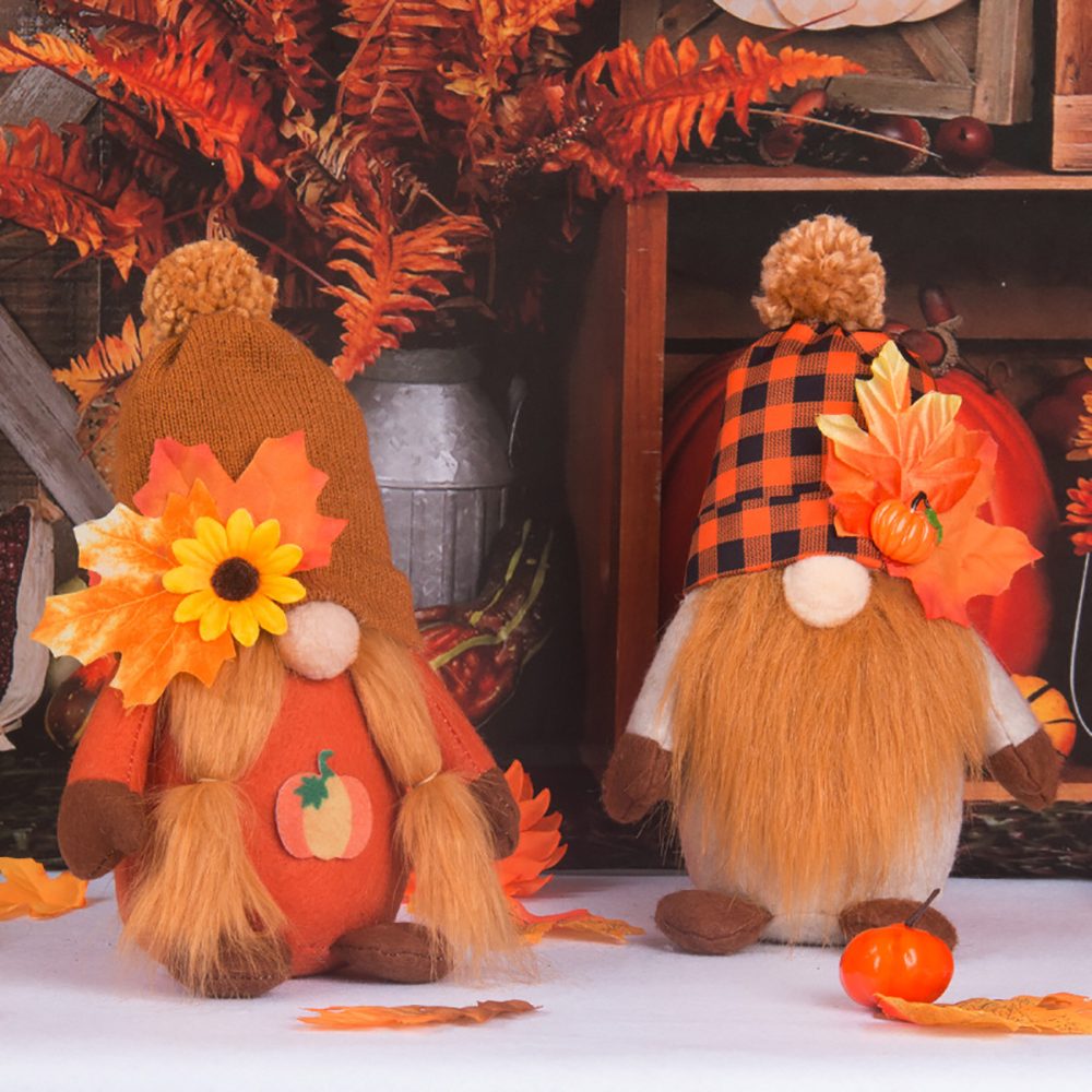 Thanksgiving Pumpkin Maple Leaf Harvest Festival Doll 1
