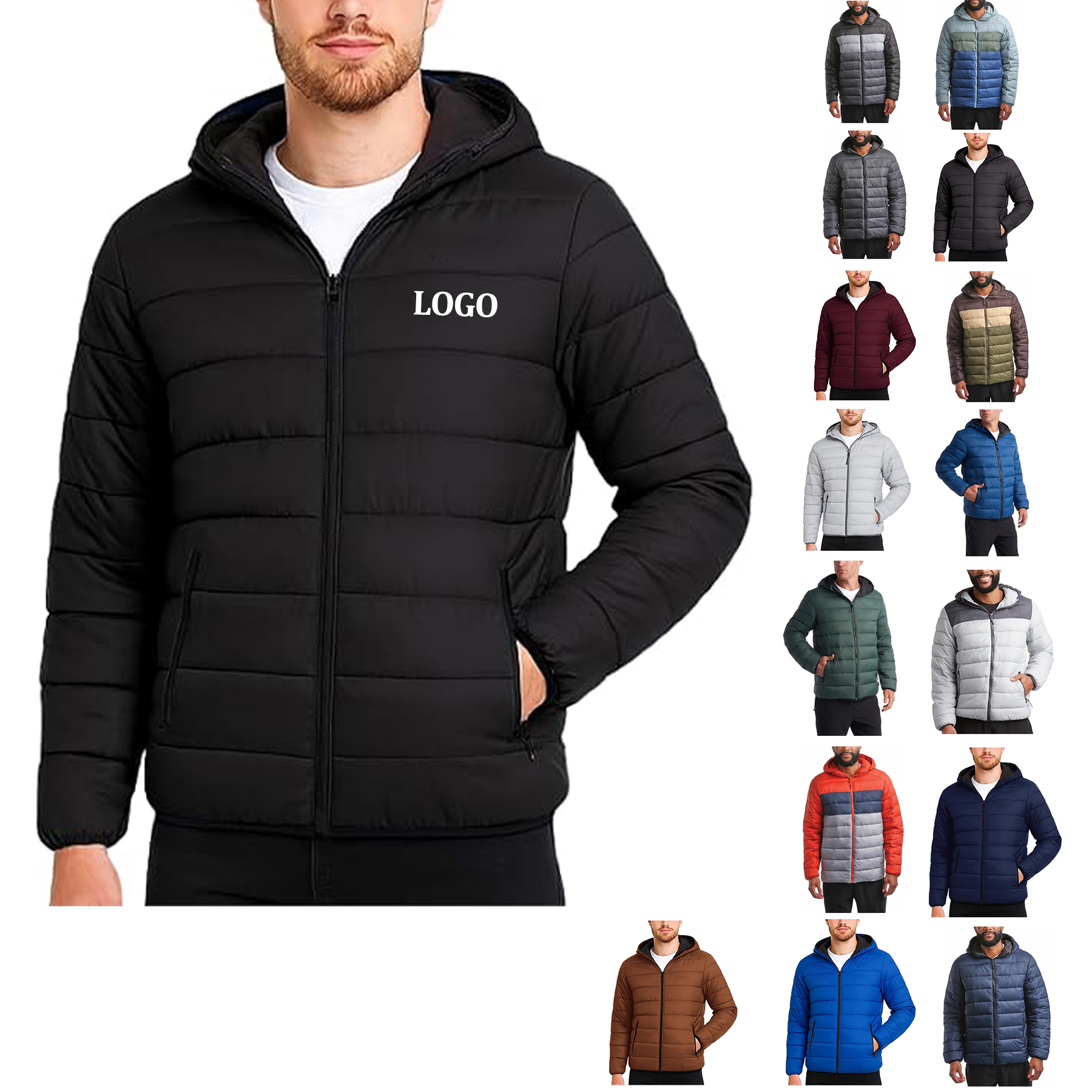 Warm Hooded Quilted Down Jacket 11
