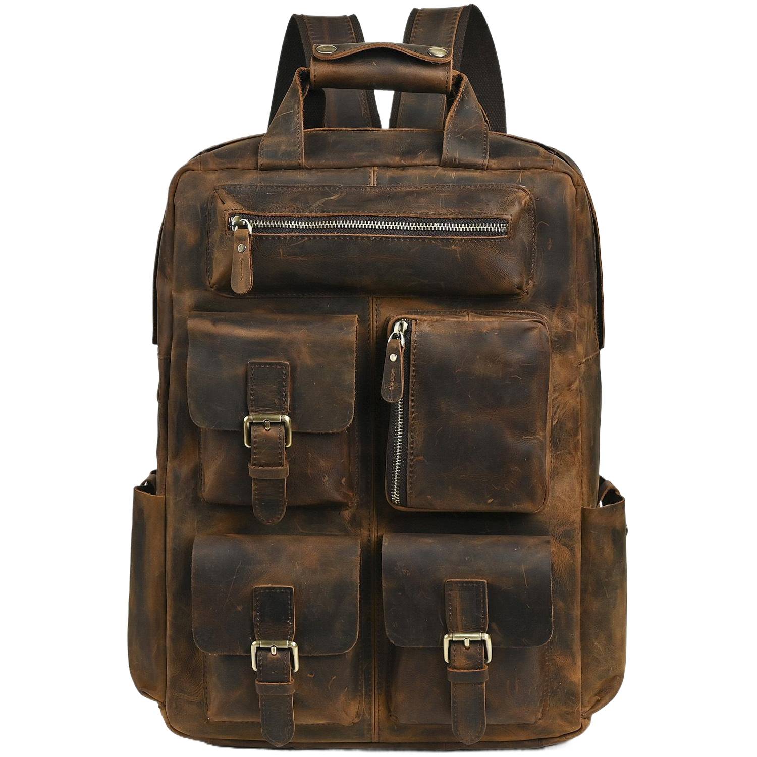 20L Full Grain Crazy Horse Leather Backpack 5