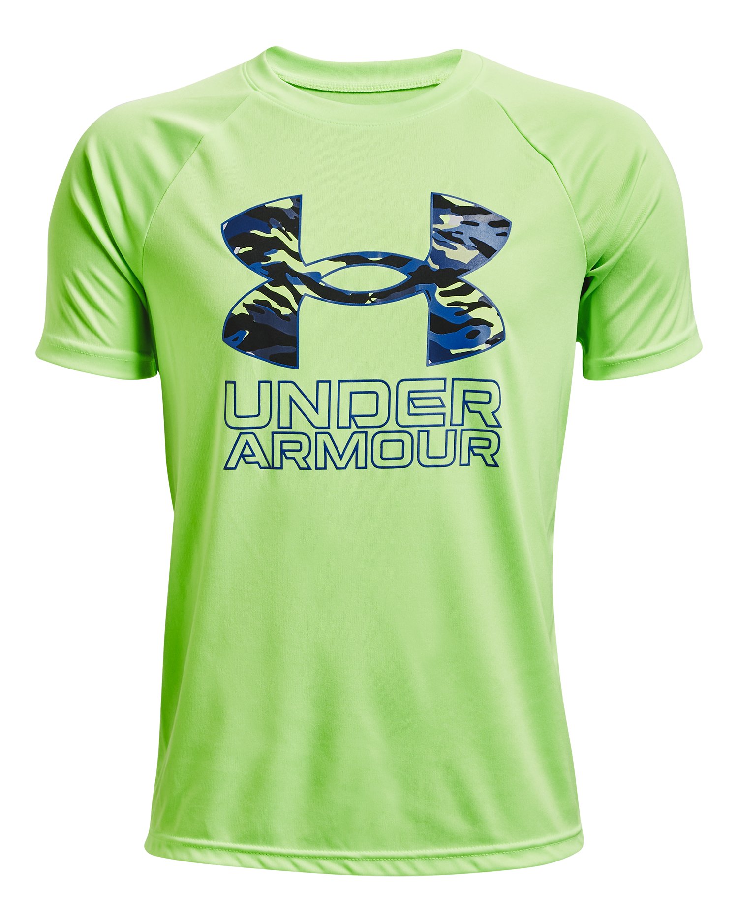 UA Tech Hybrid Print Fill Boys' Short Sleeve 8
