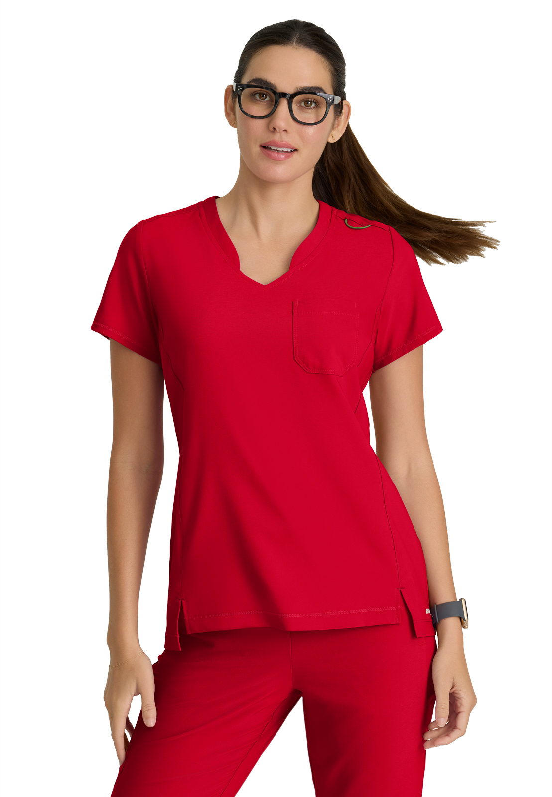 Grey's Anatomy Evolve Stretch - Women's One-Pocket Banded V-Neck Sway Scrub Top 4