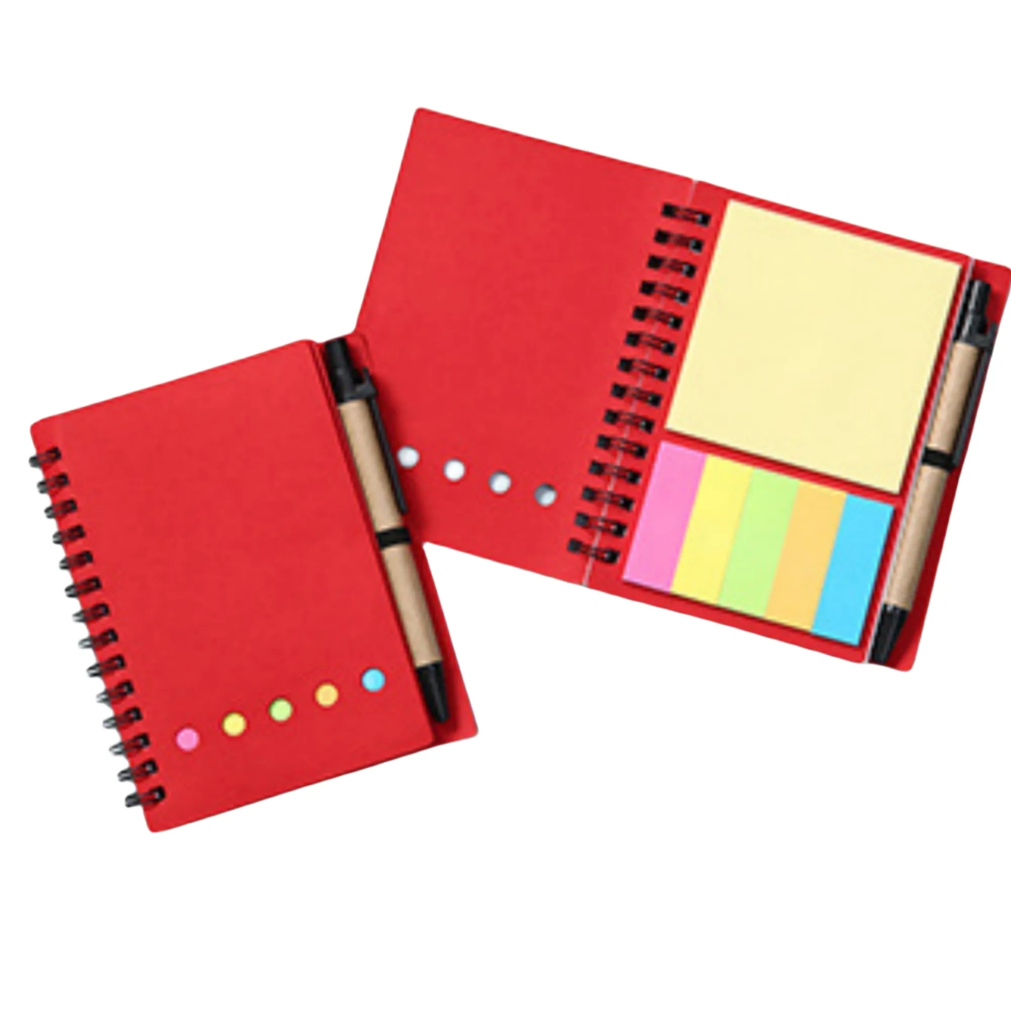Pocket Colored Sticky Note Brown Paper Spiral Notebook 7