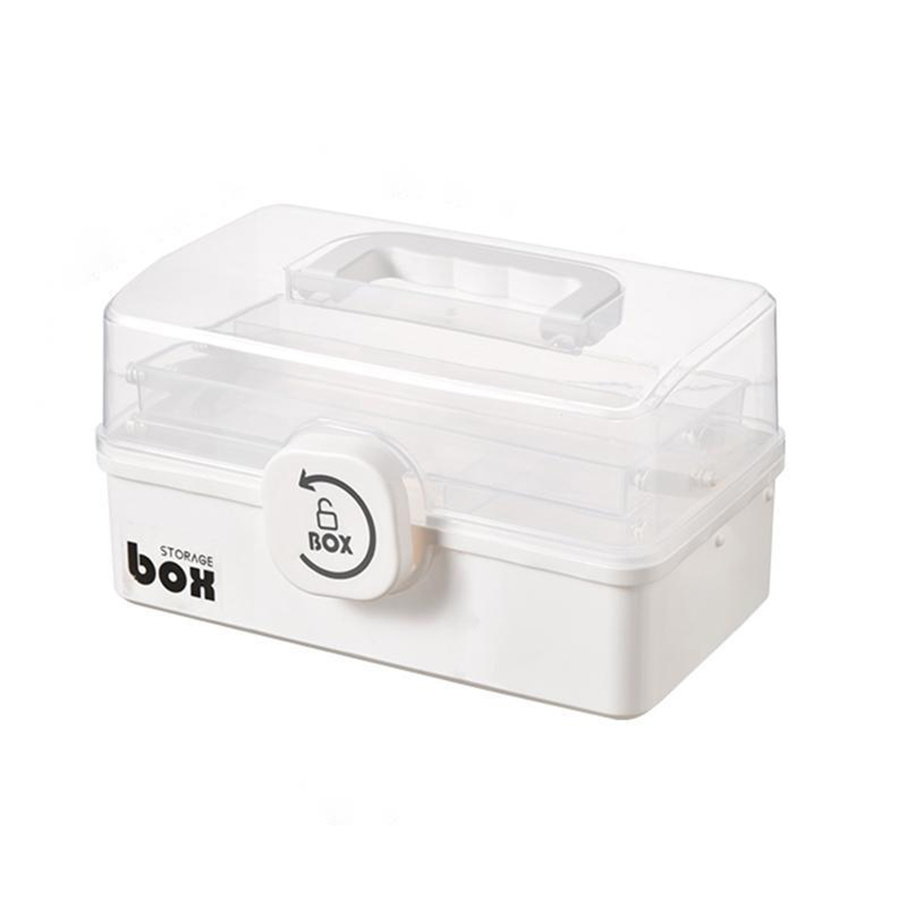 3-Tier Plastic First Aid Kit with Carry Handle