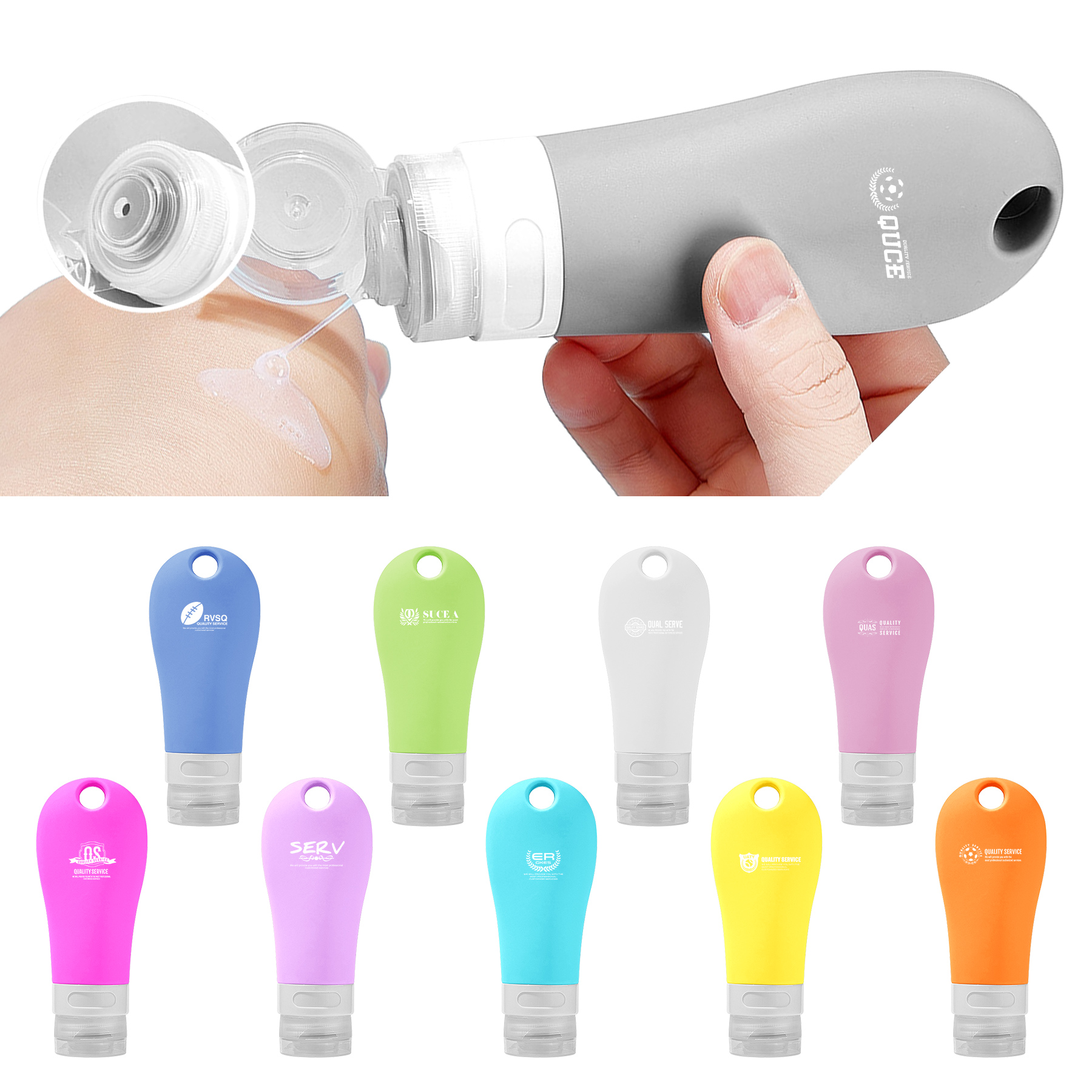 60ML Custom Silicone Travel Split Bottling 8